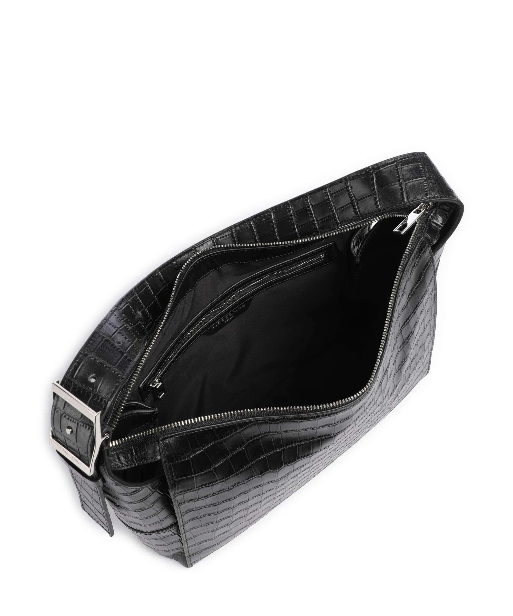  Liebeskind Lou 2 New Croco M Borsa hobo pelle granulata nero  