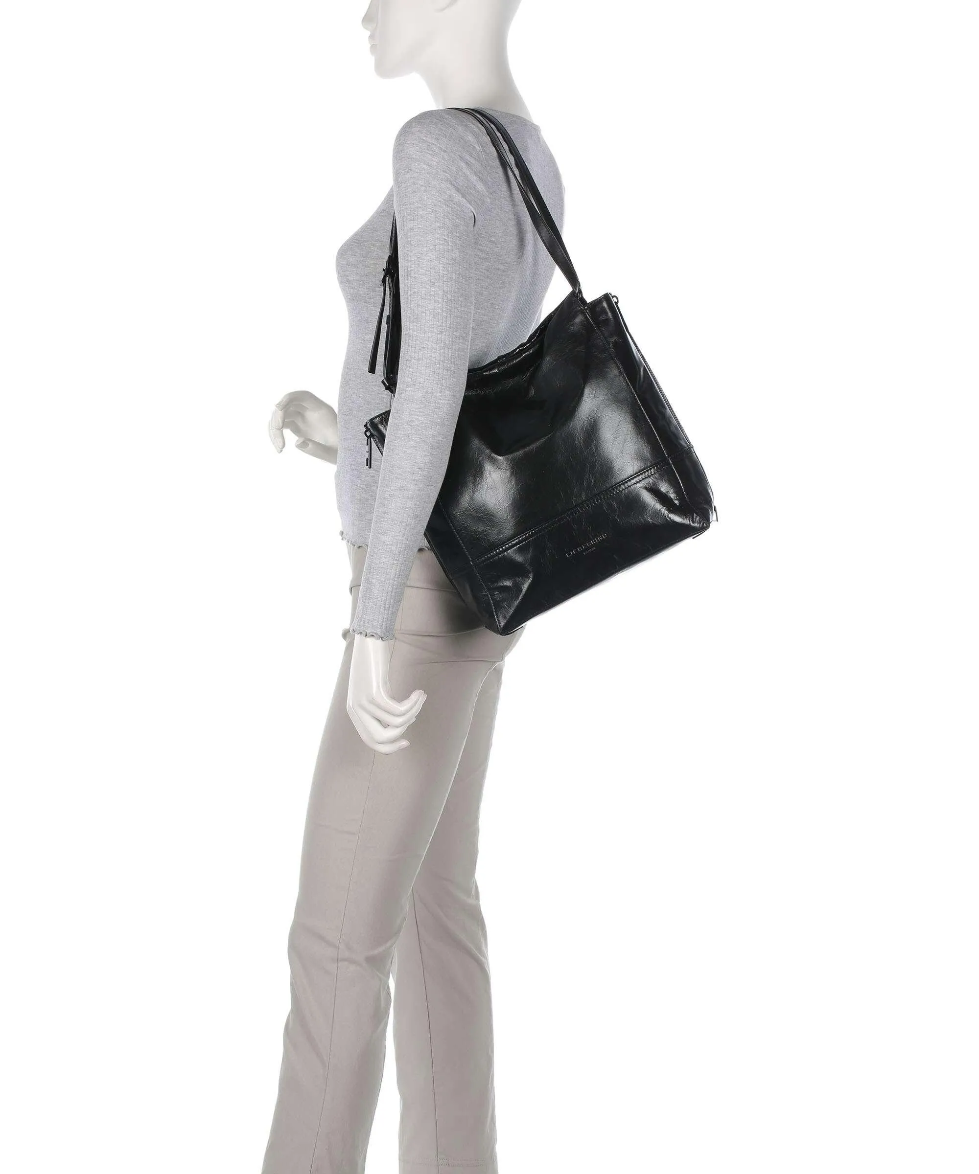  Liebeskind Lou 2 Paper Touch M Borsa shopper pelle nero  