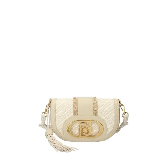 Liu Jo Borsa In Rafia Con Tracolla Intrecciata Avorio