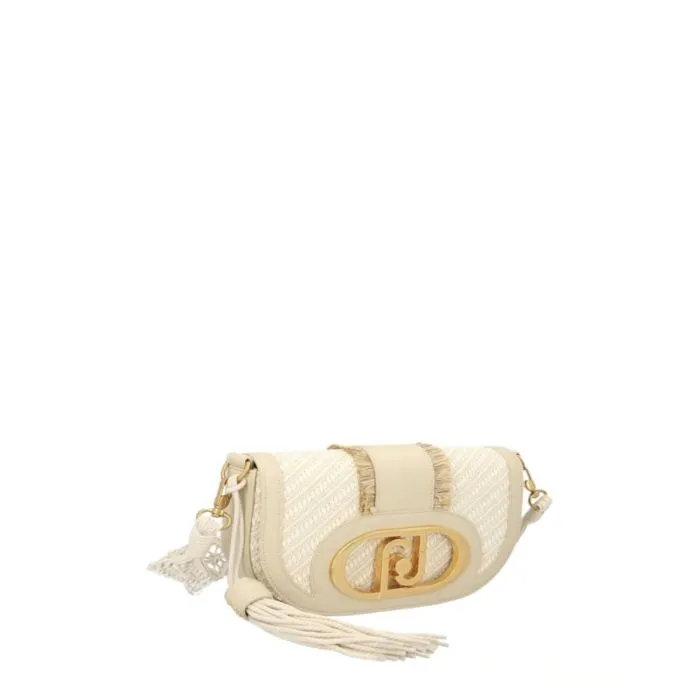 Liu Jo Borsa In Rafia Con Tracolla Intrecciata Avorio