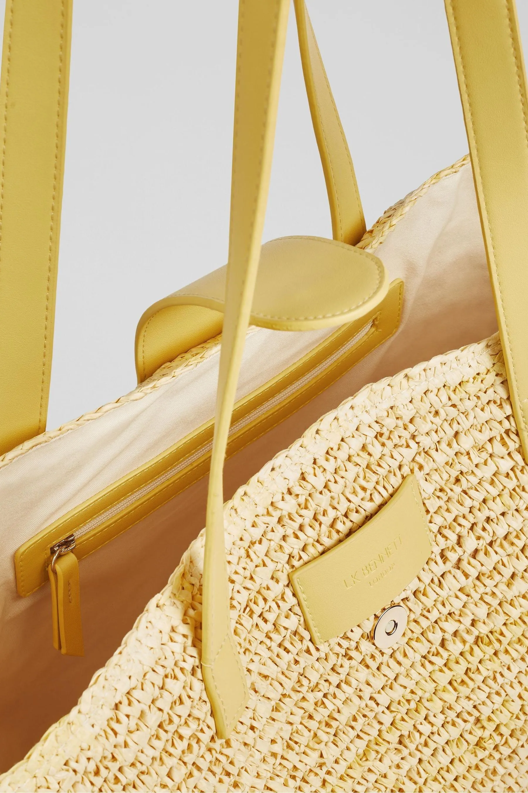 LK Bennett - Tara - Borsa con spalle in rafia mélange