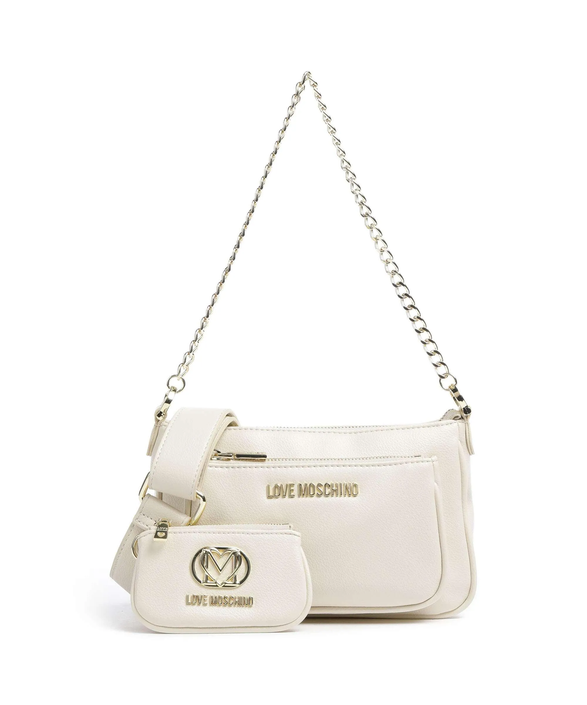  Love Moschino Pouch Charm Borsa a spalla pelle sintetica avorio  
