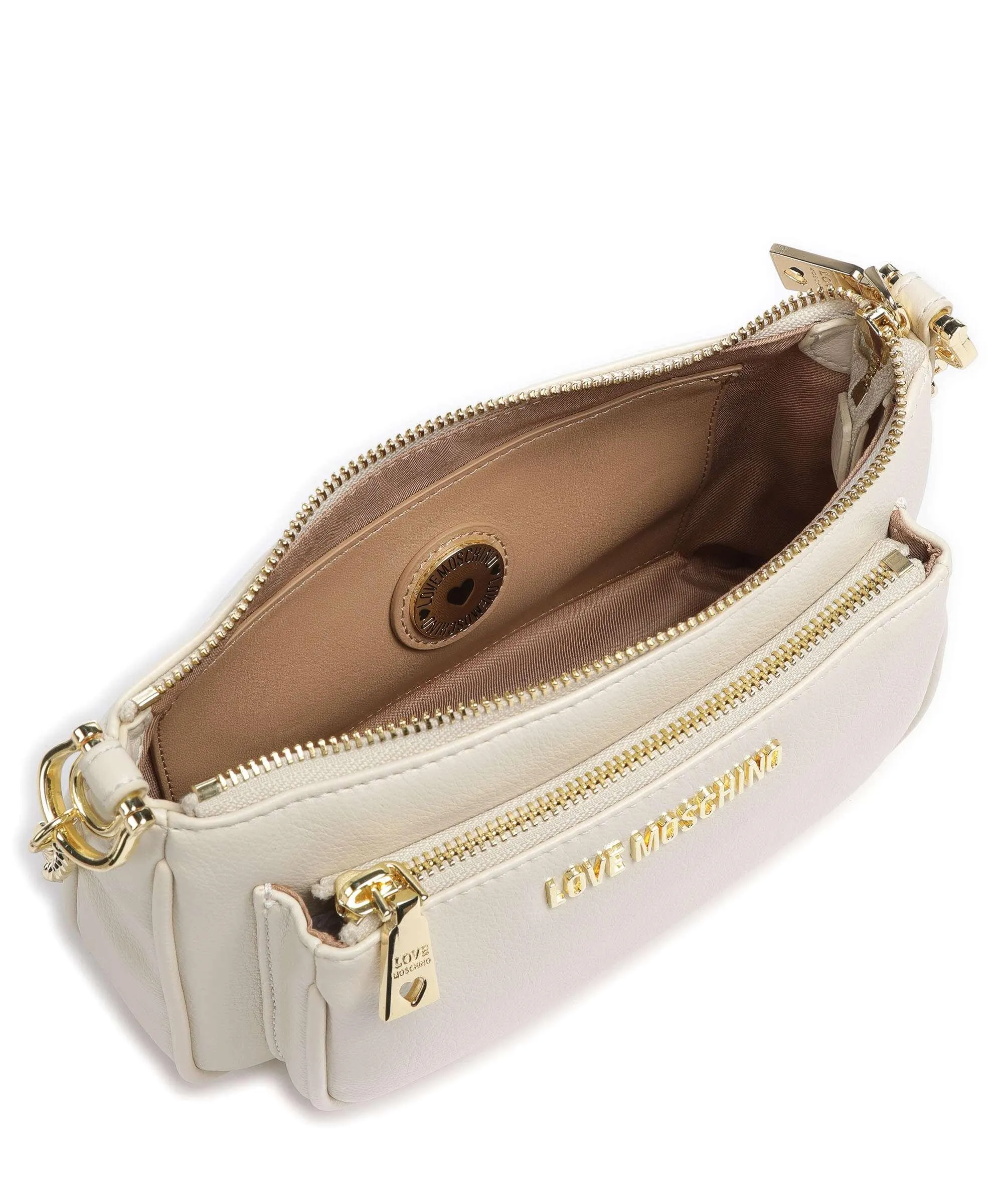  Love Moschino Pouch Charm Borsa a spalla pelle sintetica avorio  