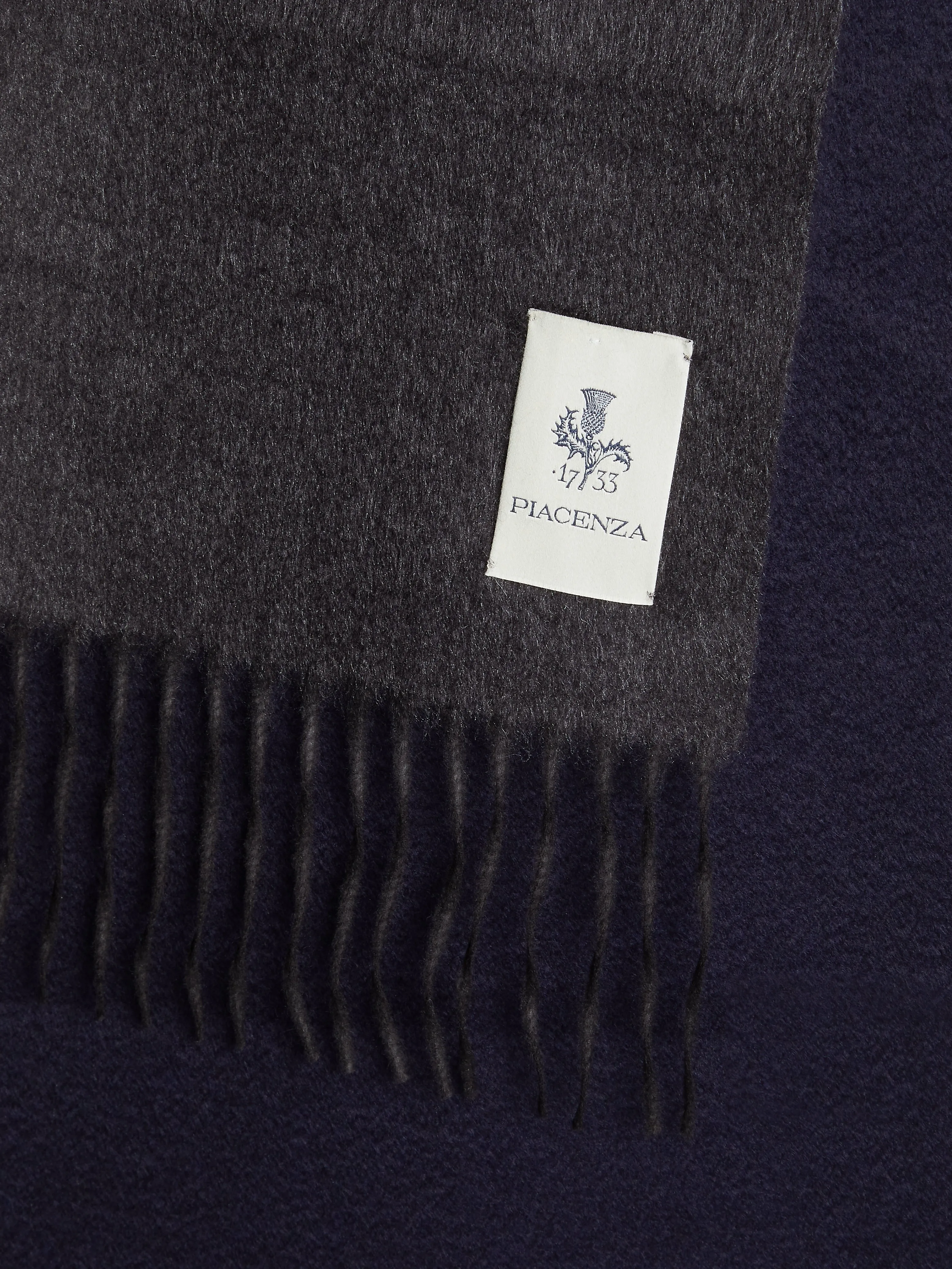 MIRROR - Sciarpa in Cashmere seta bicolore grigio blu