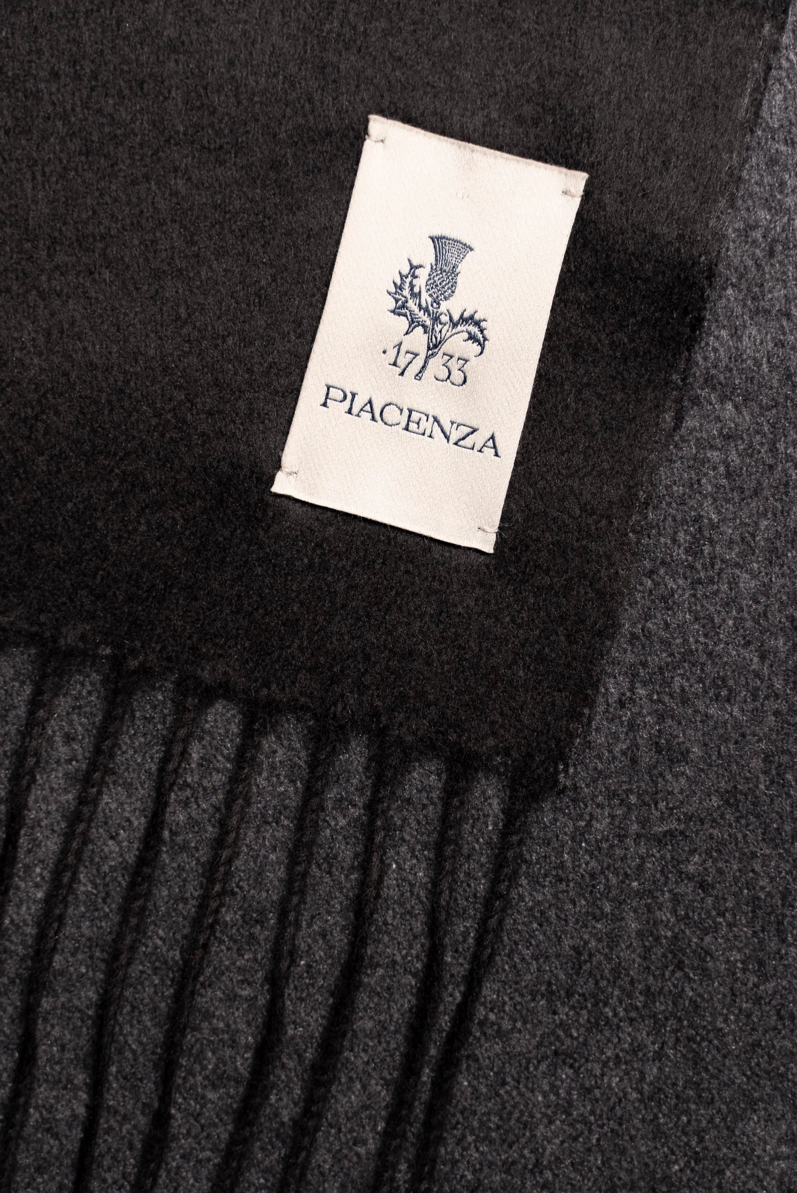 MIRROR - Sciarpa in Cashmere/Seta bicolore Nero/Grigio