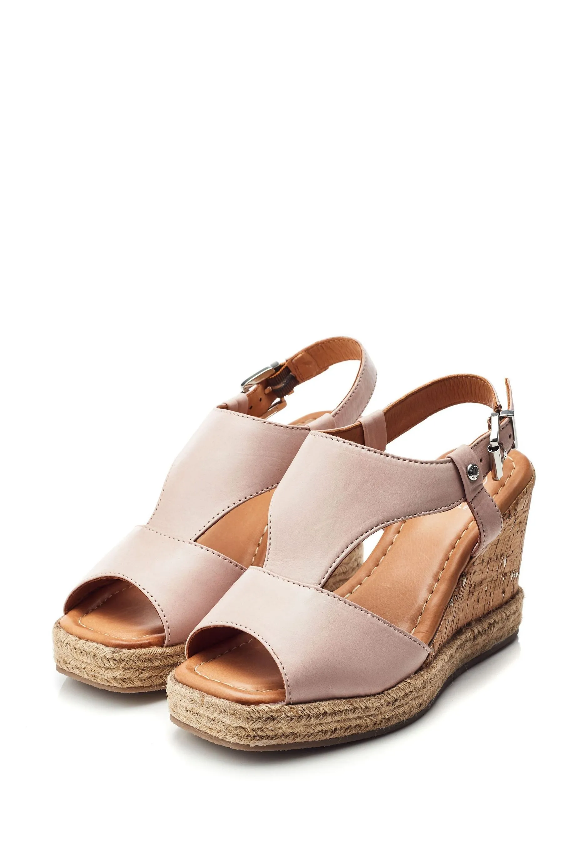 Moda in Pelle Naturale - Petrina - Sandali con zeppa e chiusura a T