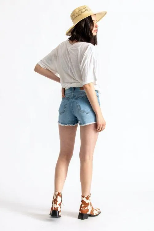 Natasha Cut Off Short Faded Indigo