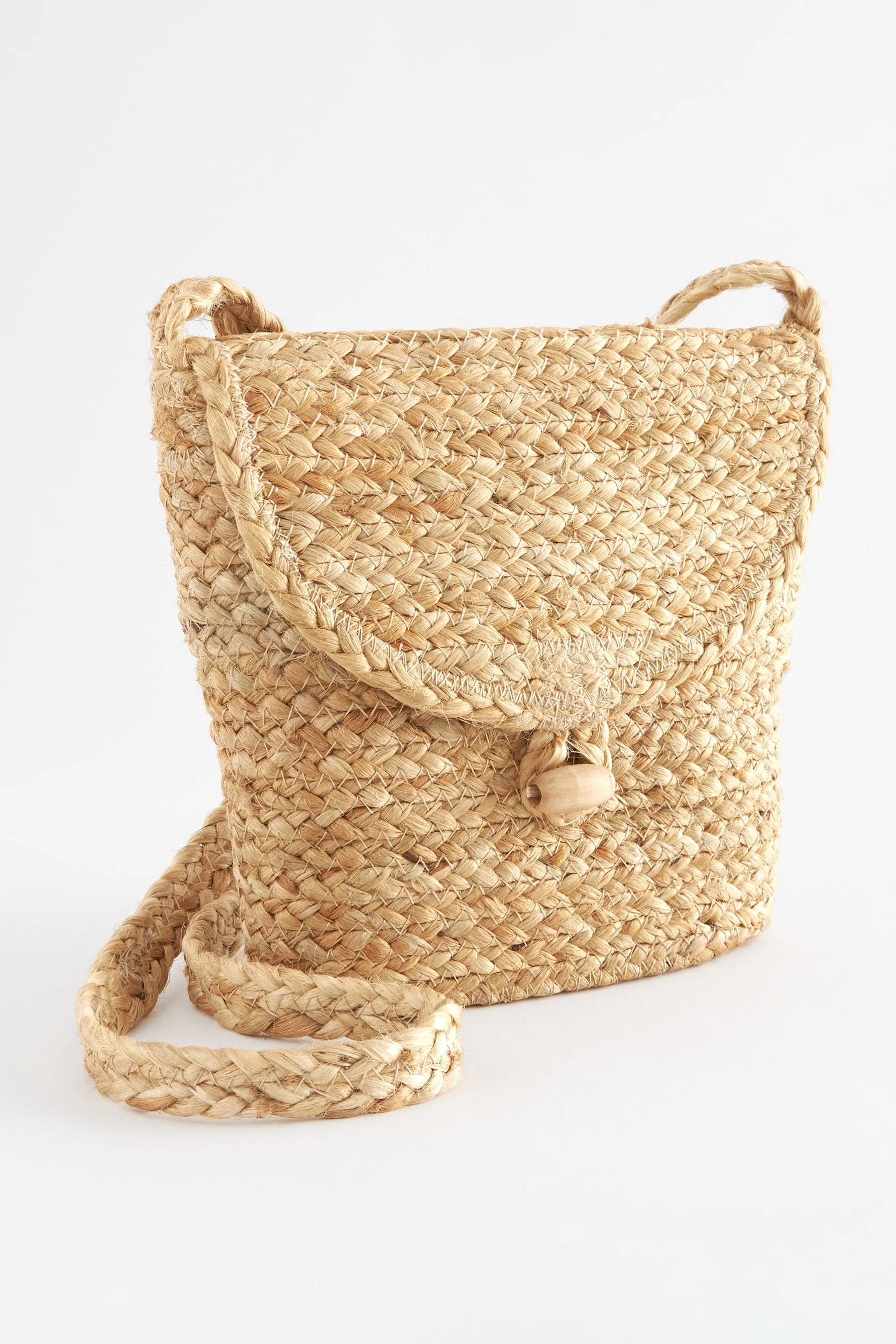 Naturale  - Borsa a bisaccia in rafia