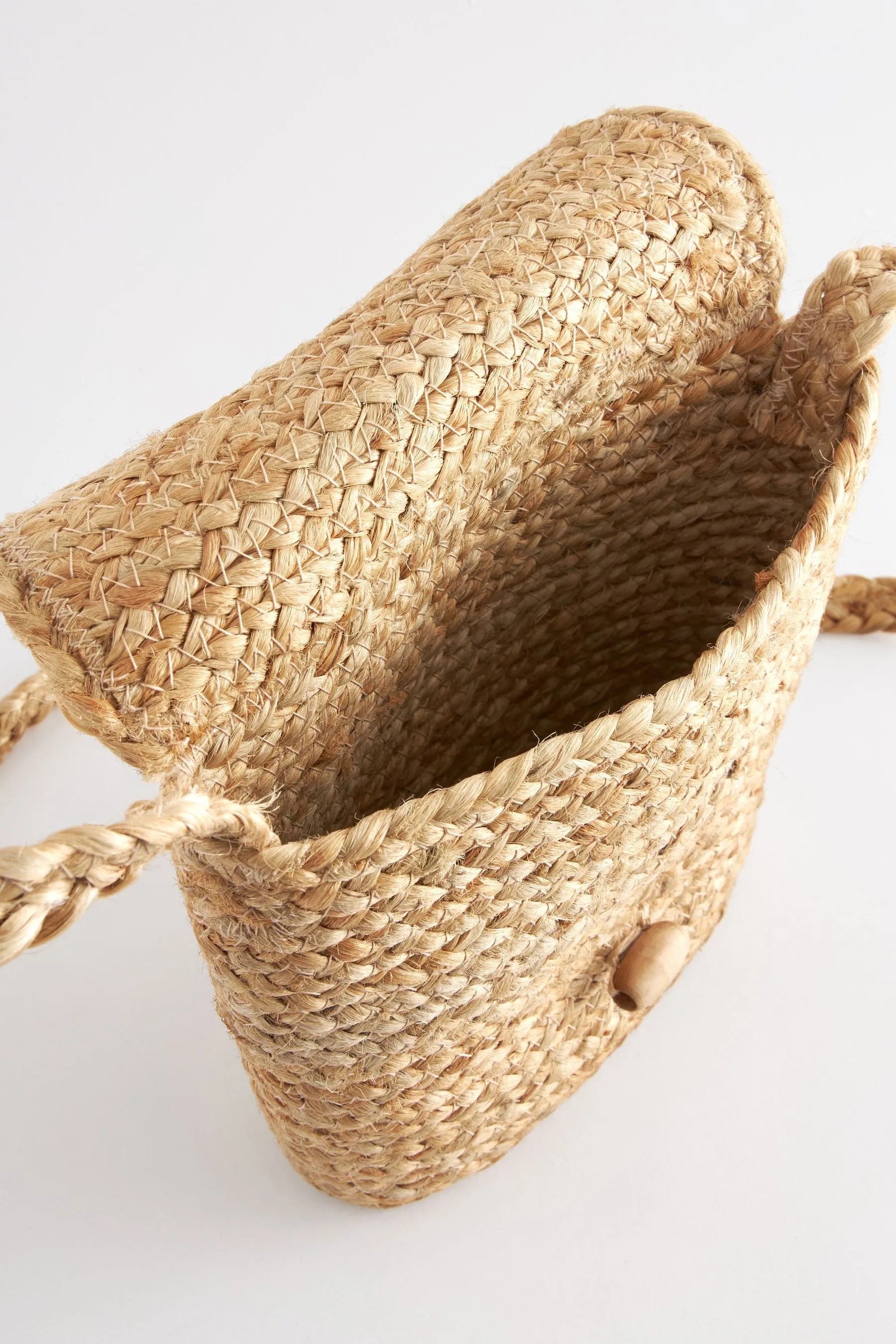 Naturale  - Borsa a bisaccia in rafia