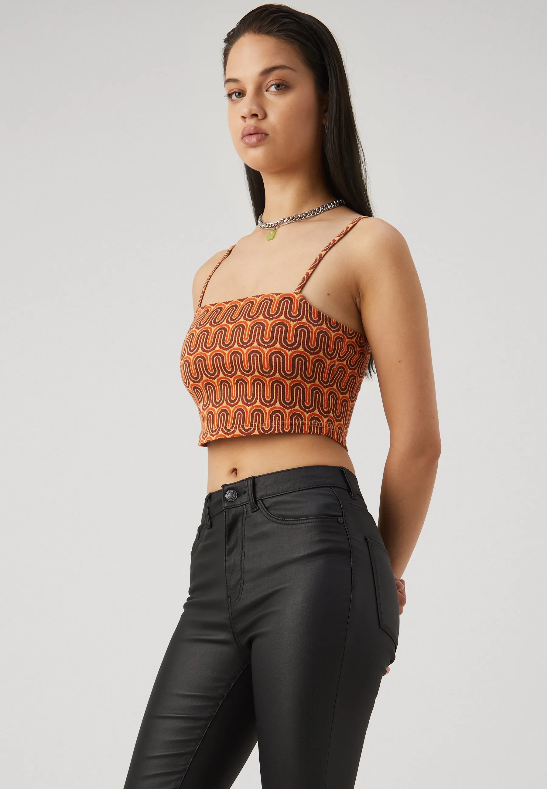 NMSALLIE FLARE COATED PANTS  - Pantaloni