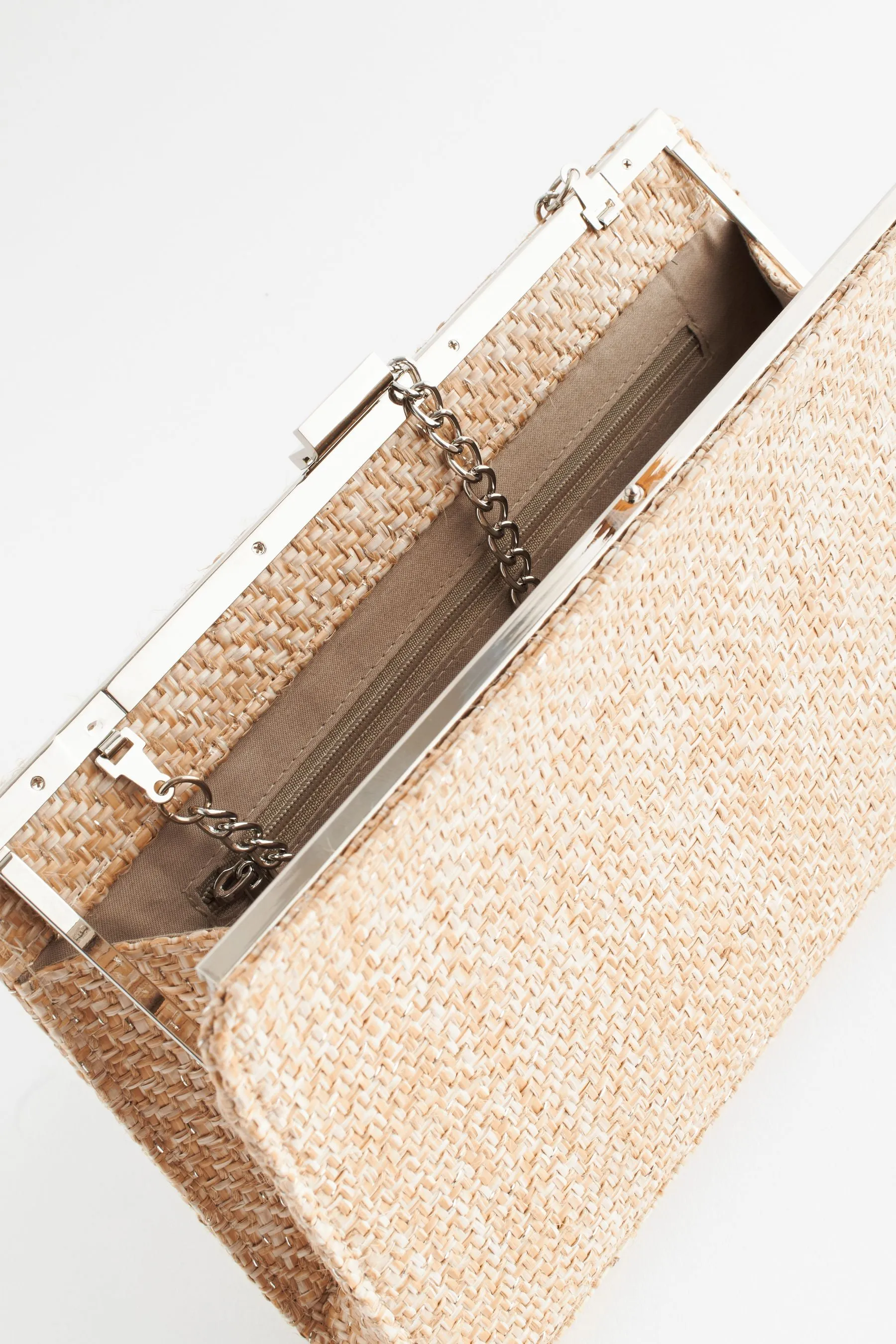 Oro  - Pochette con Borsa in rafia