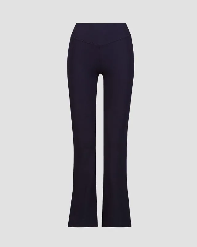 Pantaloni blu scuro da donna The Upside Ribbed Florence Flare