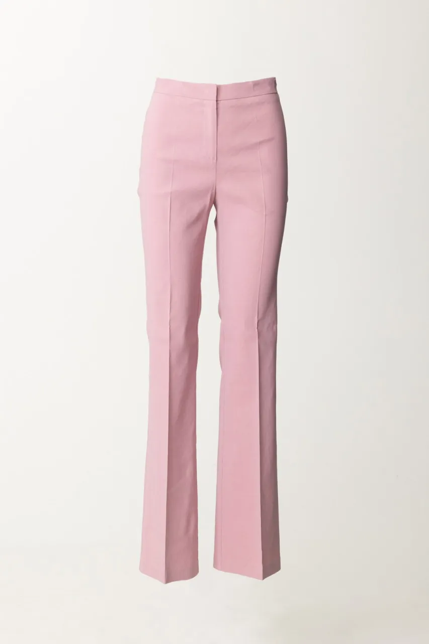 Pantaloni flare in misto lino FUMO ORCHIDEA