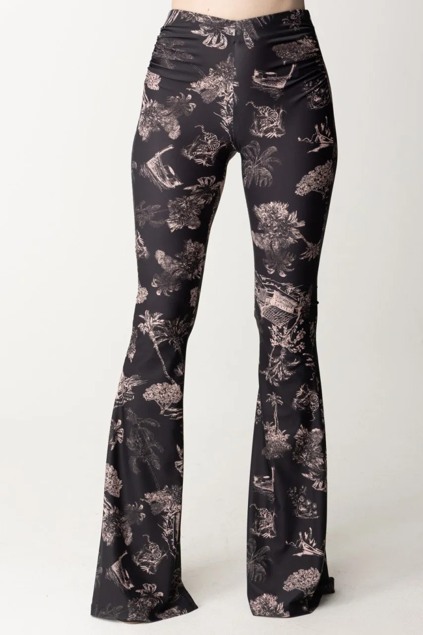 Pantaloni flare Iry BLACK HAWAII