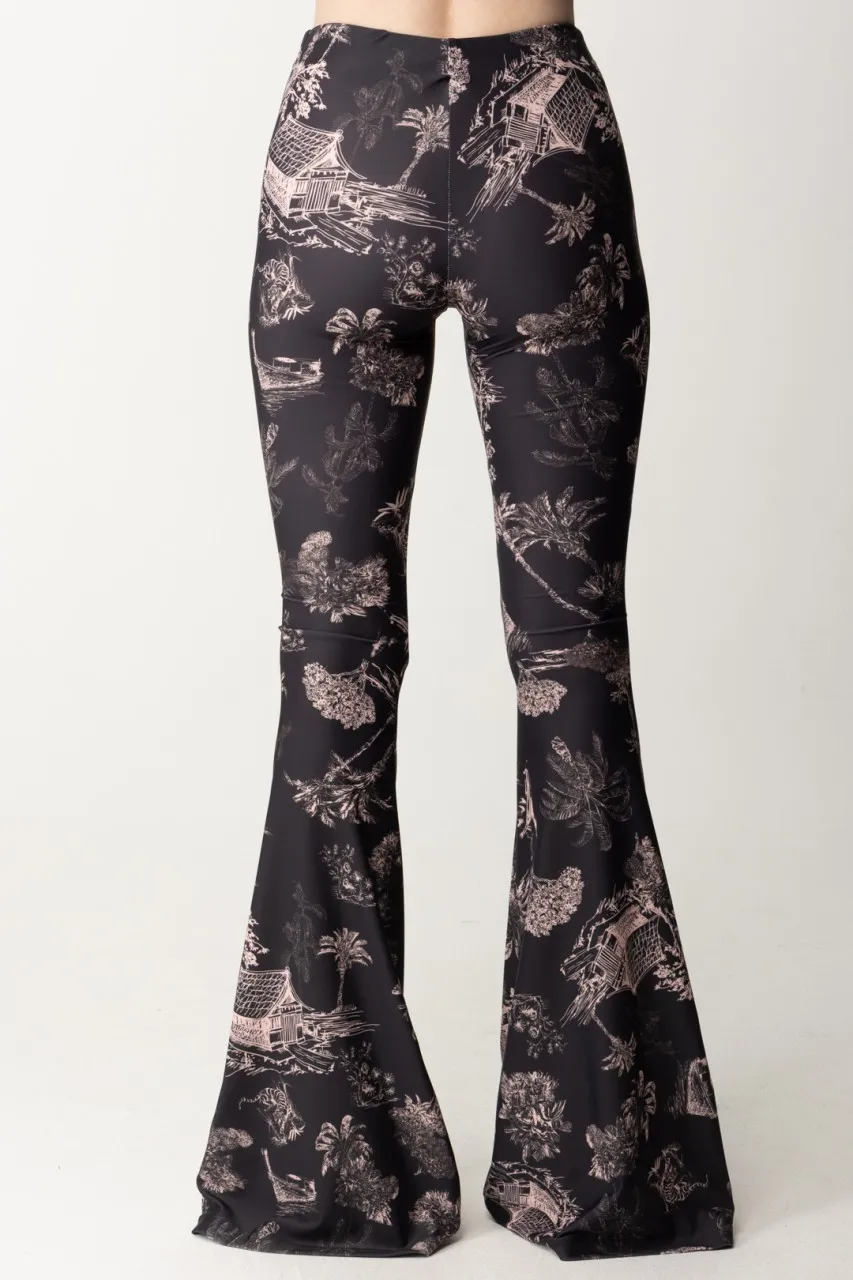 Pantaloni flare Iry BLACK HAWAII