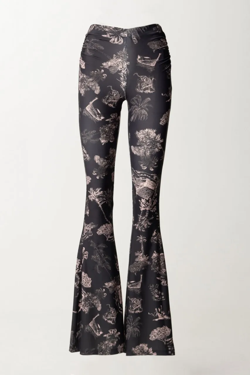Pantaloni flare Iry BLACK HAWAII