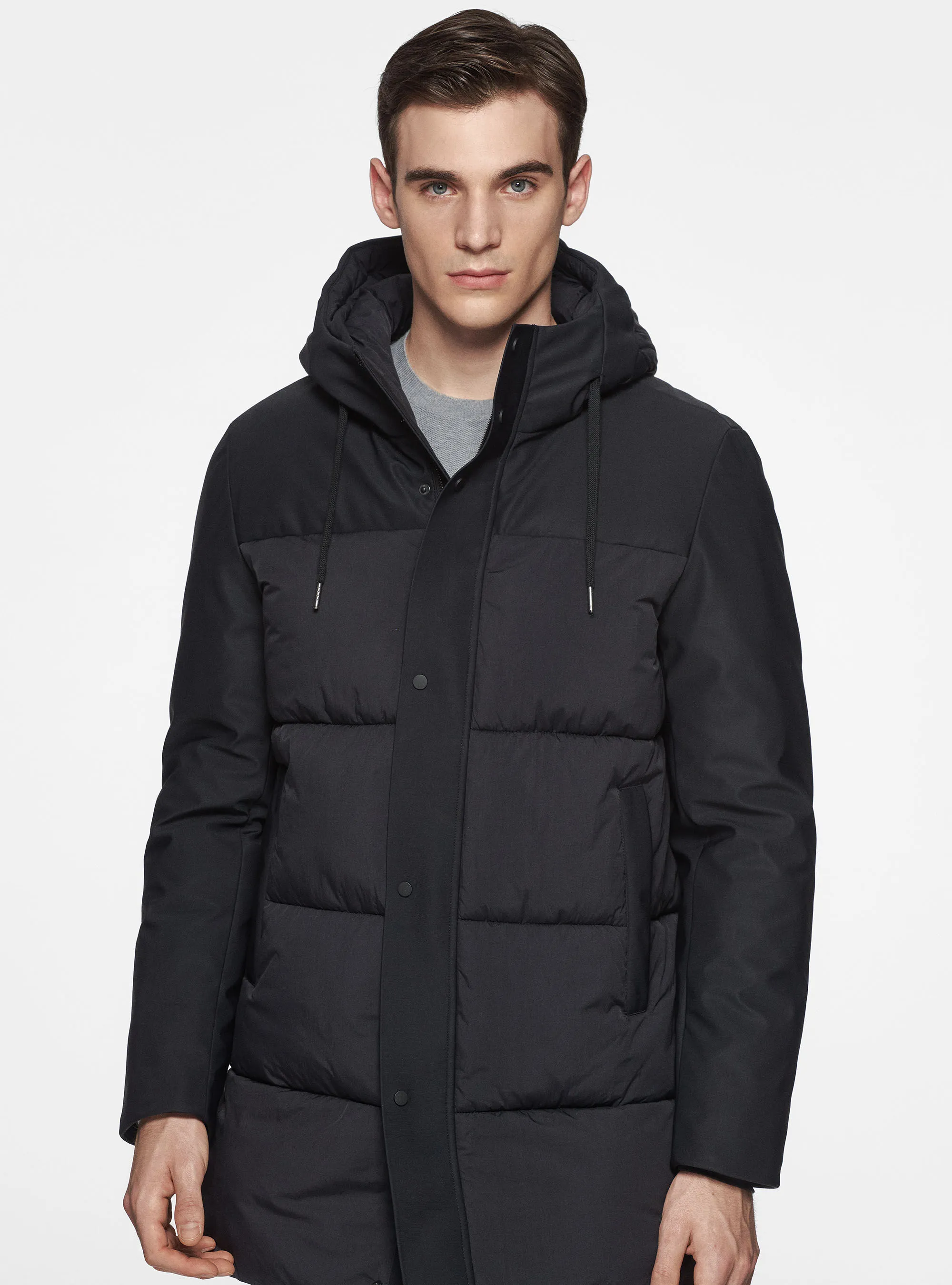 Parka imbottito trapuntato con cappuccio