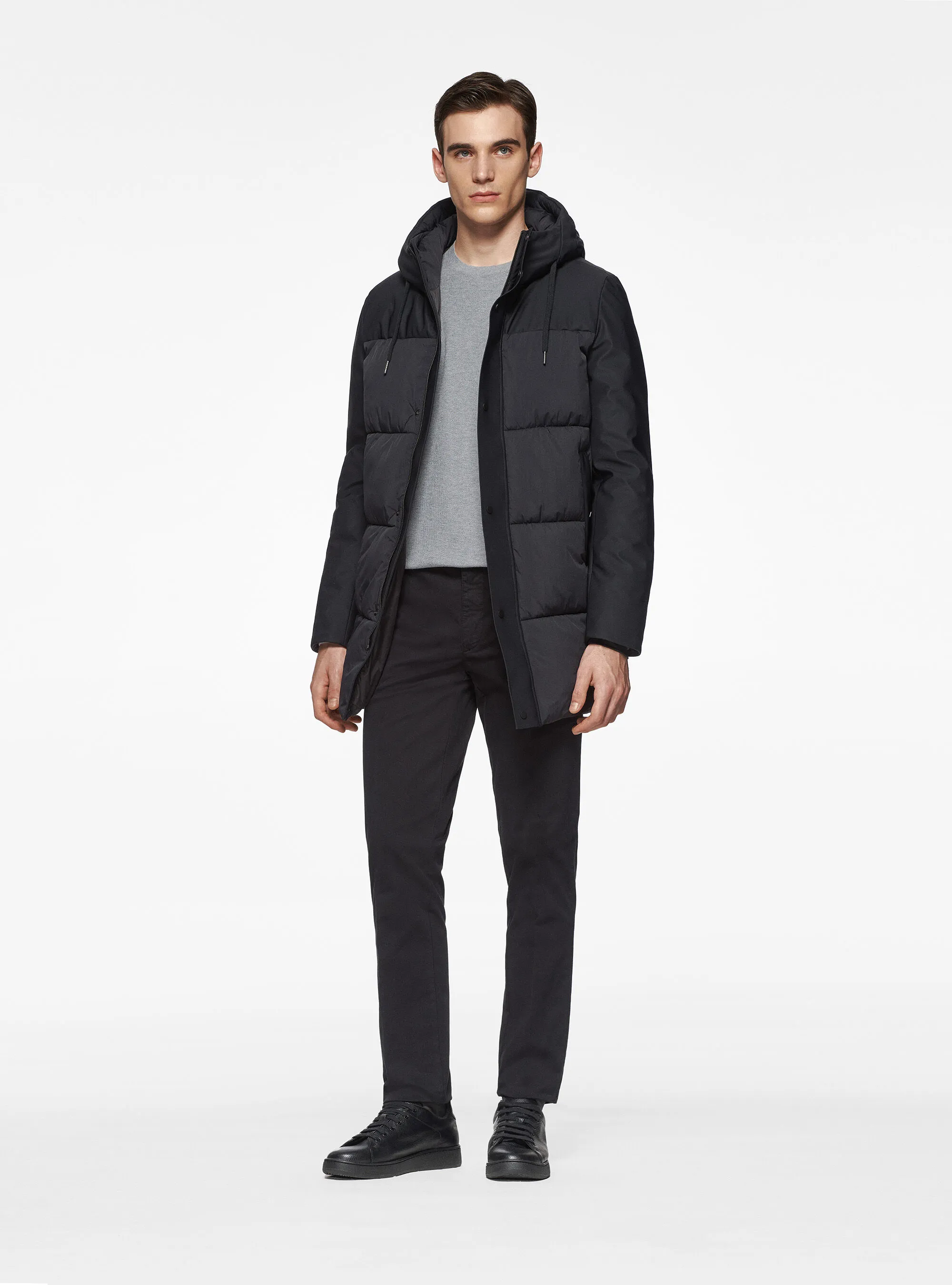 Parka imbottito trapuntato con cappuccio