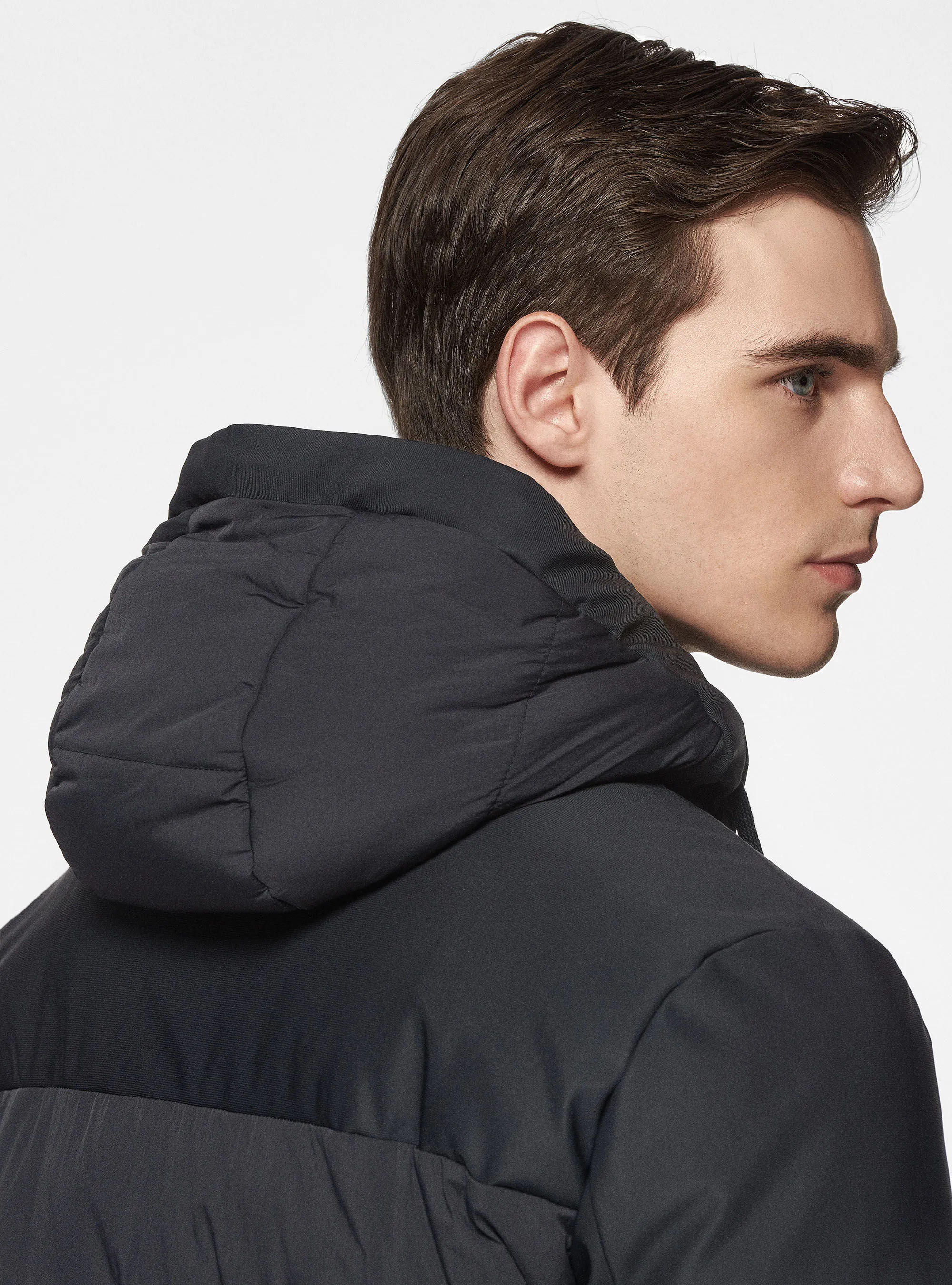 Parka imbottito trapuntato con cappuccio