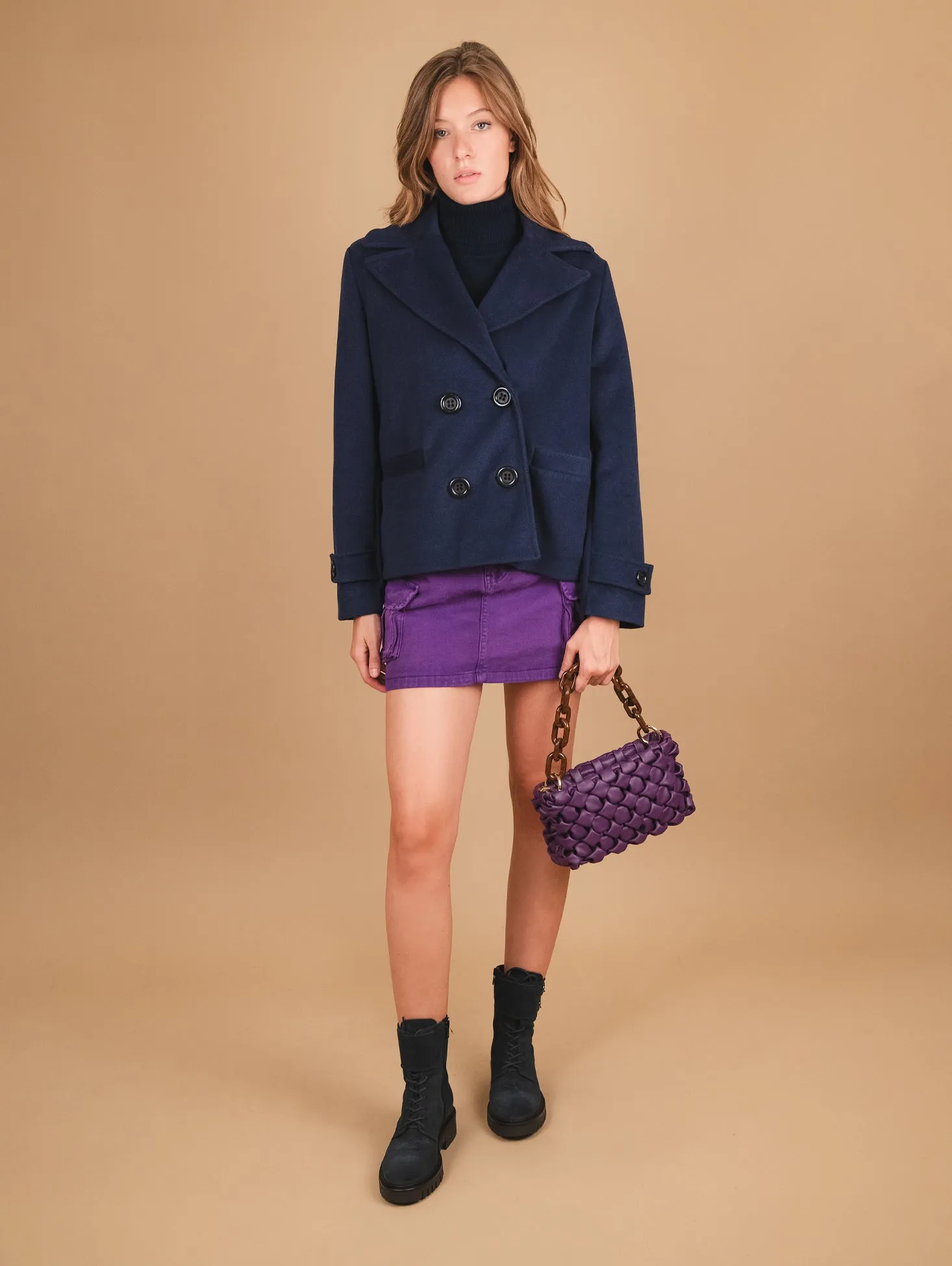 PEACOAT DOPPIOPETTO OVERSIZE BLU