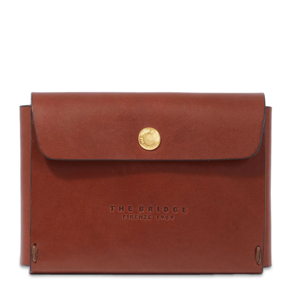 Porta Carte da Gioco Doppio con Carte THE BRIDGE linea Life Style in Pelle Marrone
