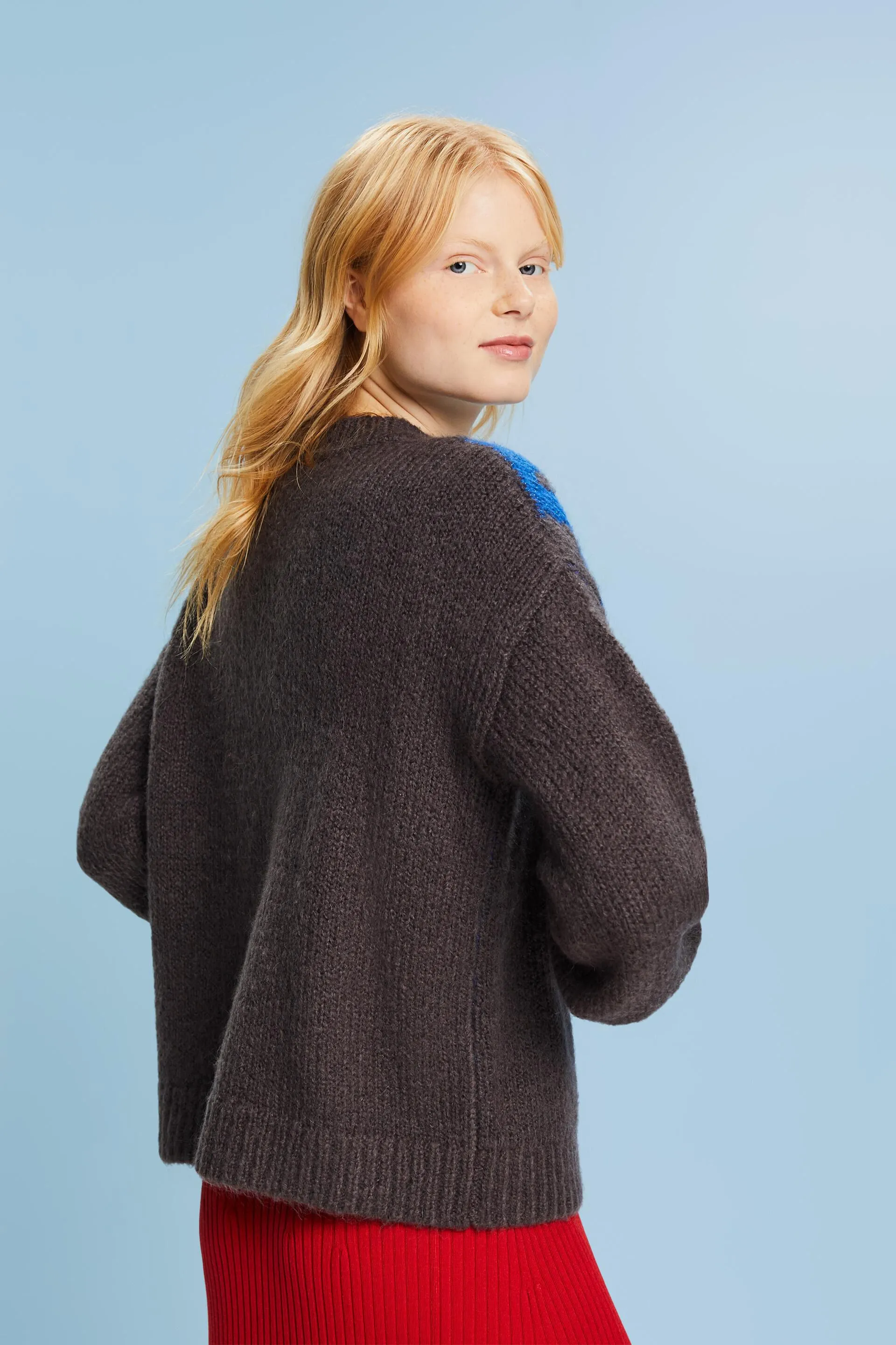 Pullover metallico jacquard a maglia
