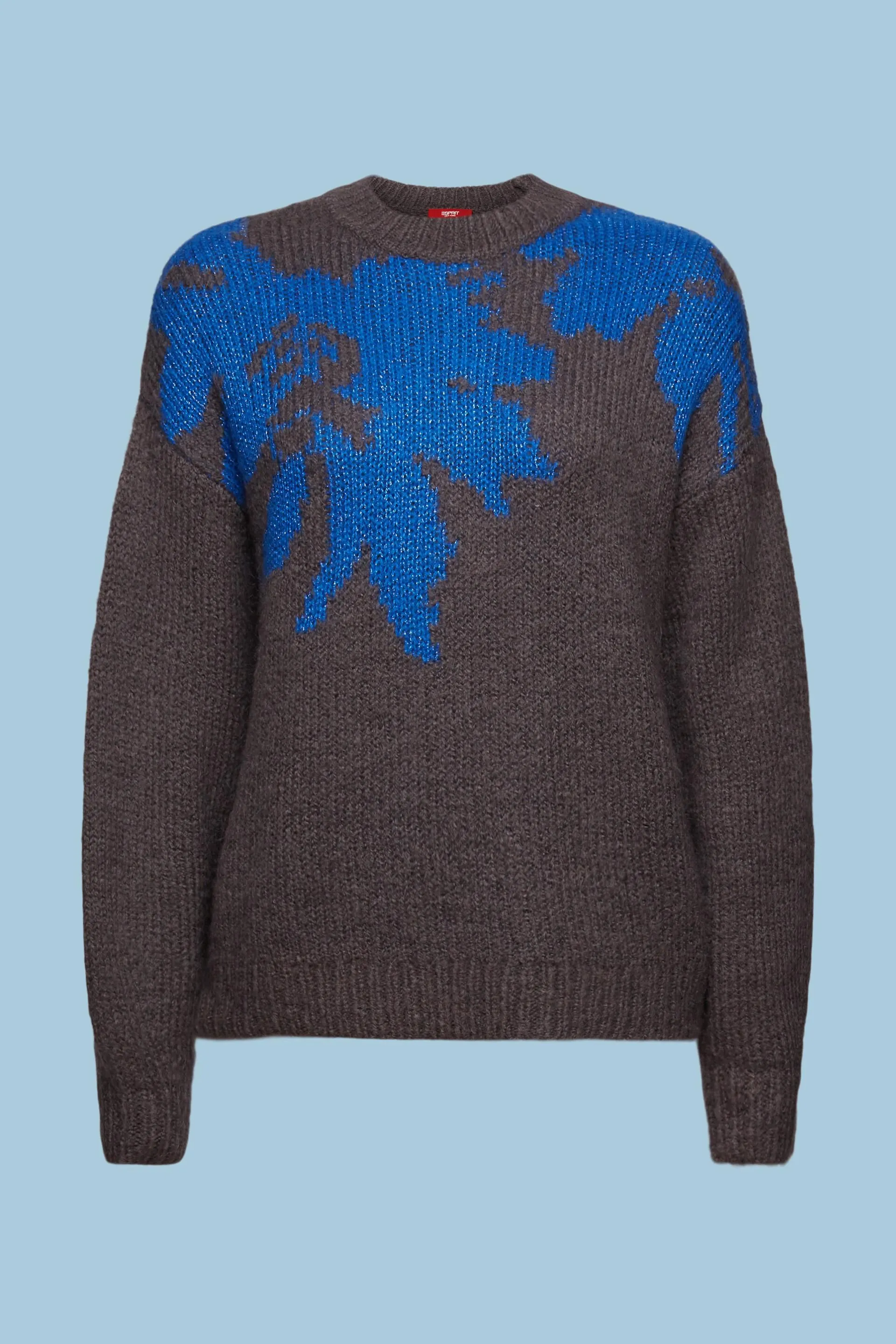 Pullover metallico jacquard a maglia