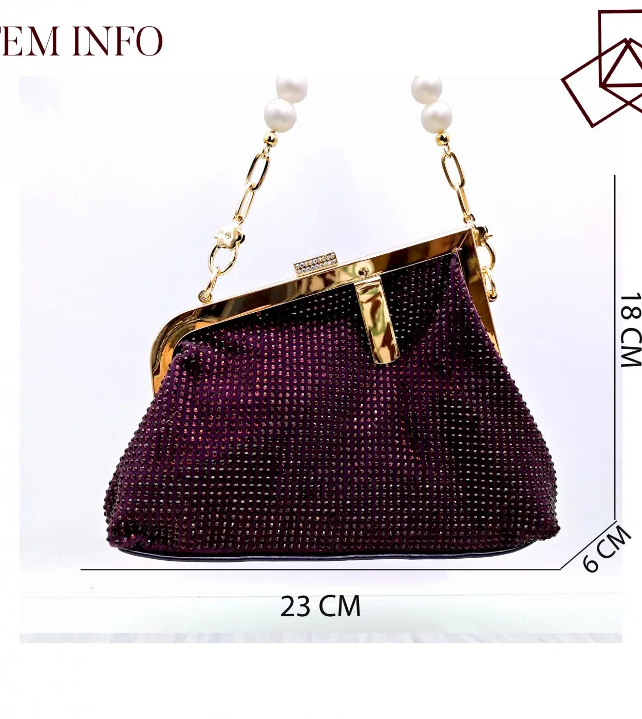 Qsgfc 2023 Colore viola Design italiano Full Diamond Borsa alla moda Borsa a tracolla e cinturino Tacchi alti Scarpe e borsa per