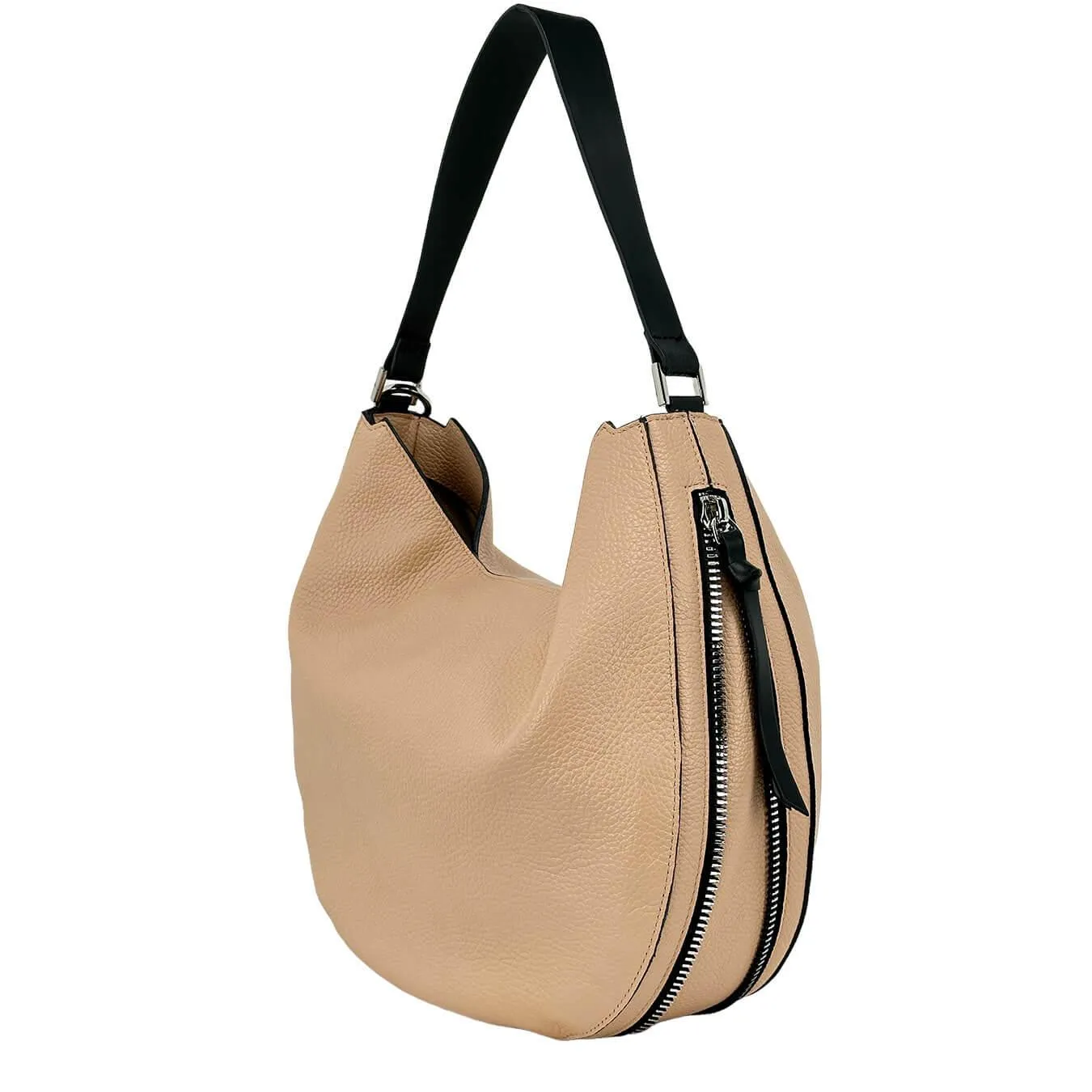 Rebelle Borsa Zara Donna, Mezzaluna, Spalla, Pelle Dollaro, Beige