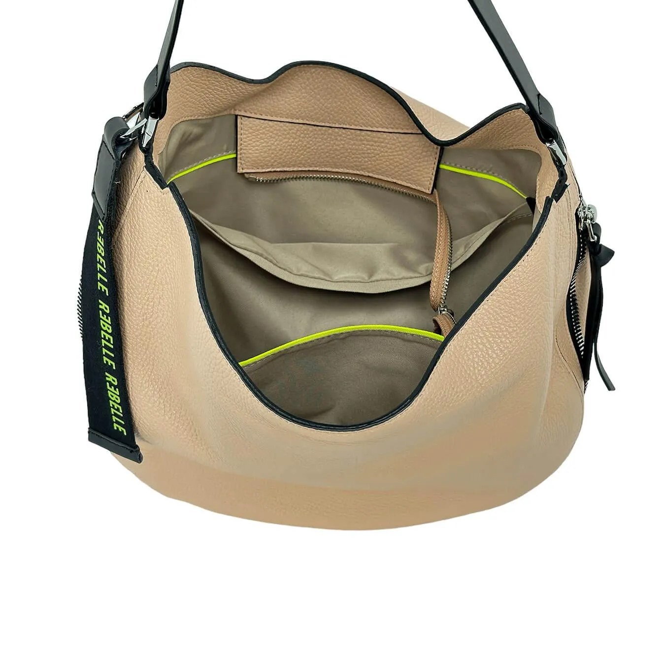 Rebelle Borsa Zara Donna, Mezzaluna, Spalla, Pelle Dollaro, Beige