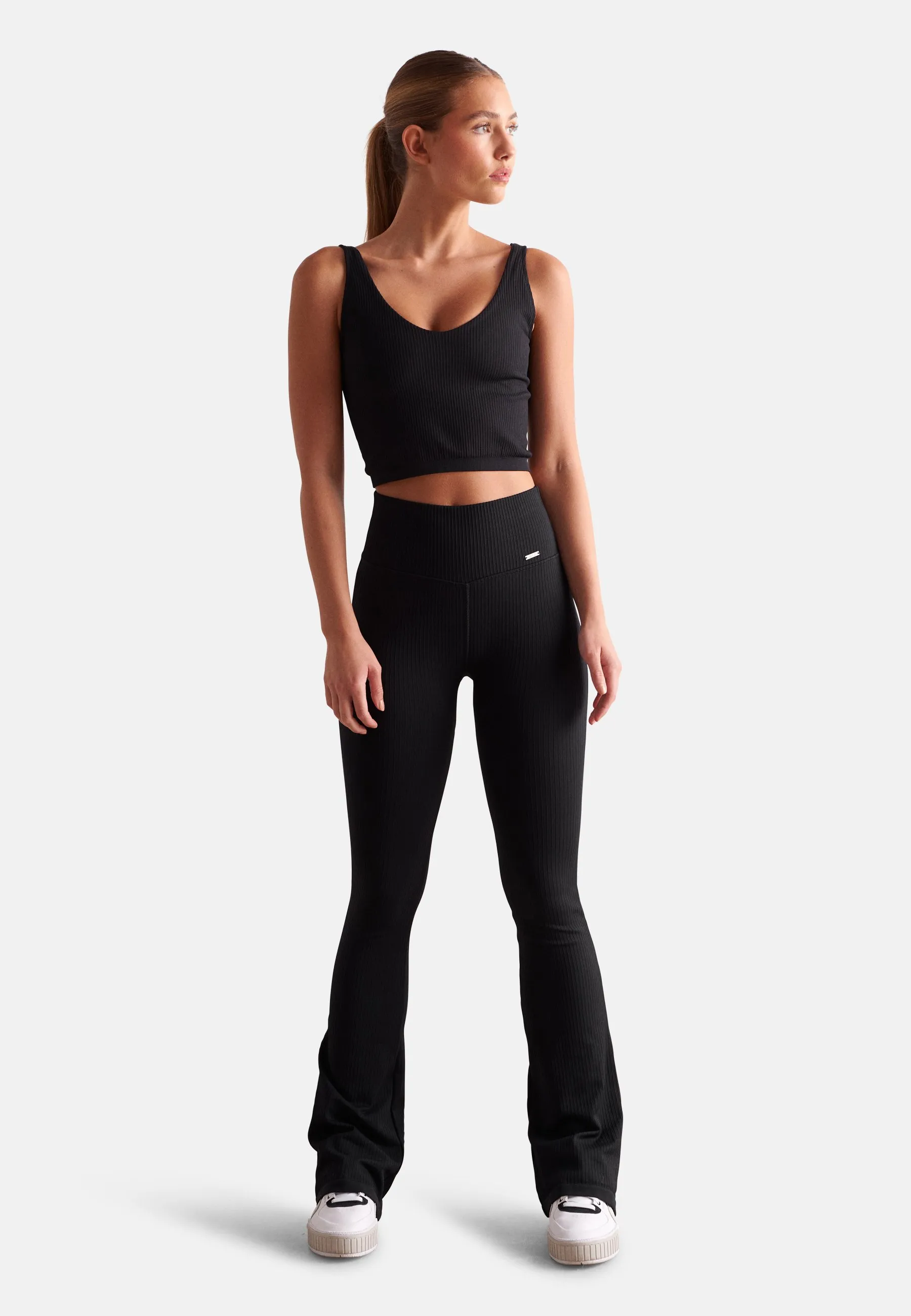 RIBBED SEAMLESS FLARE - Collant