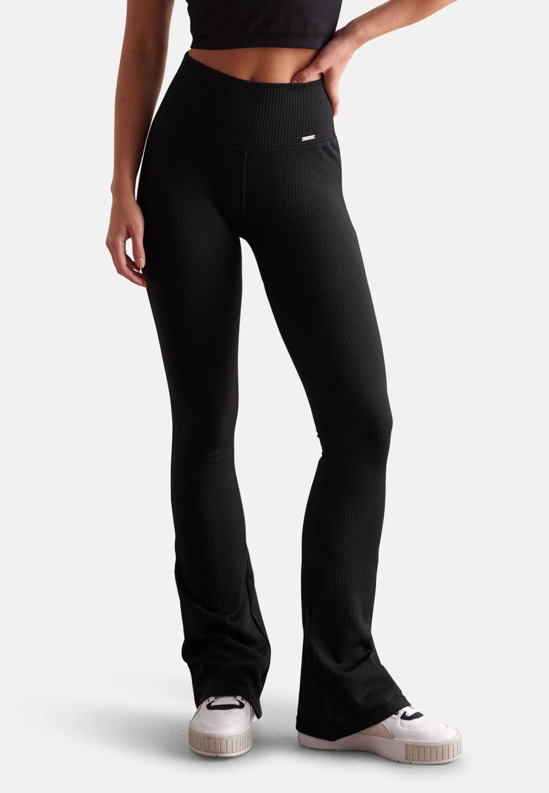 RIBBED SEAMLESS FLARE - Collant