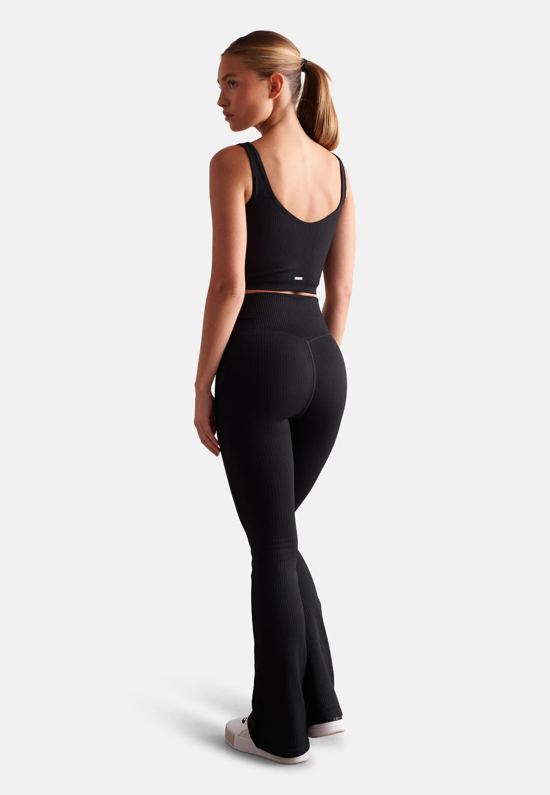 RIBBED SEAMLESS FLARE - Collant
