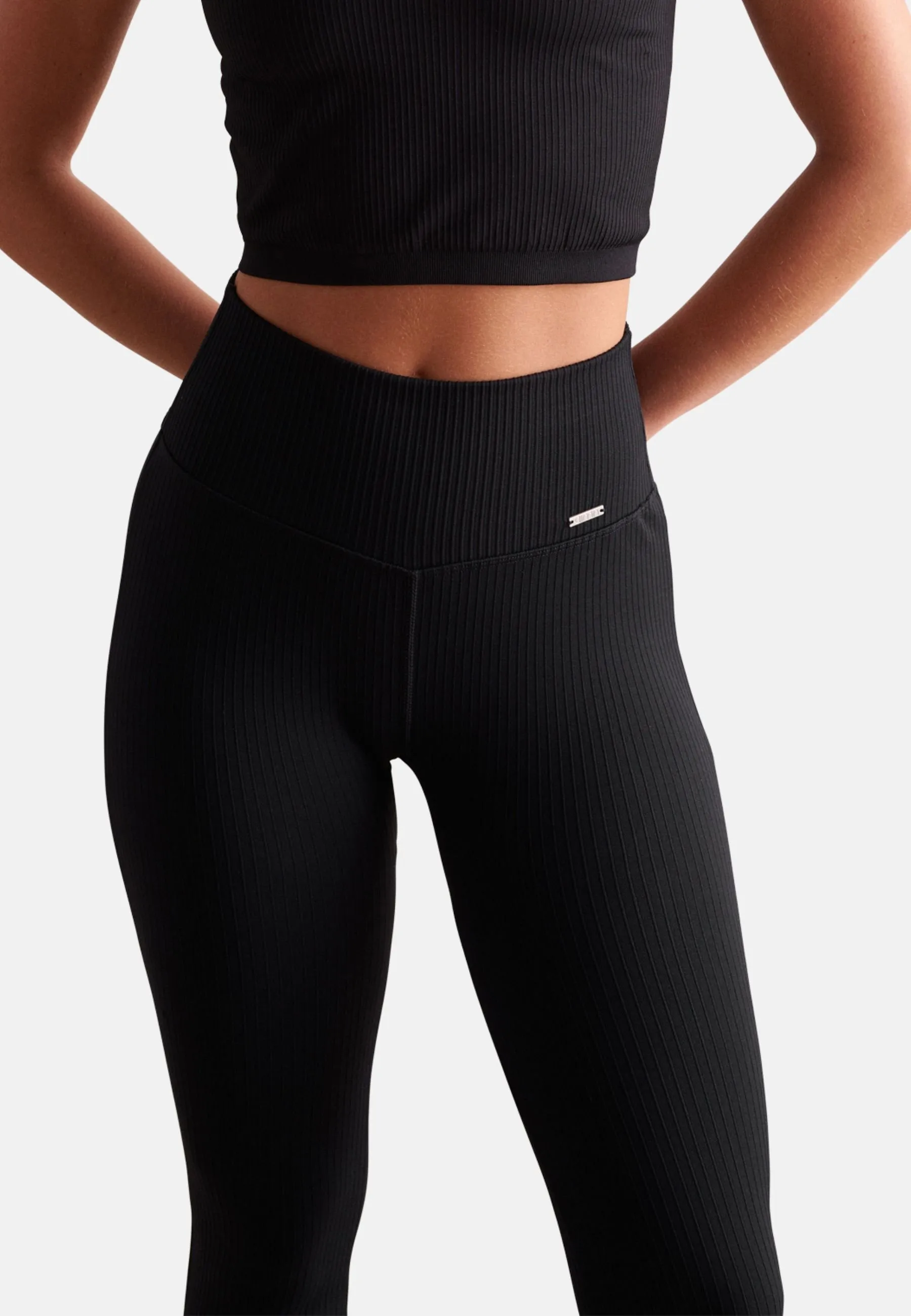 RIBBED SEAMLESS FLARE - Collant