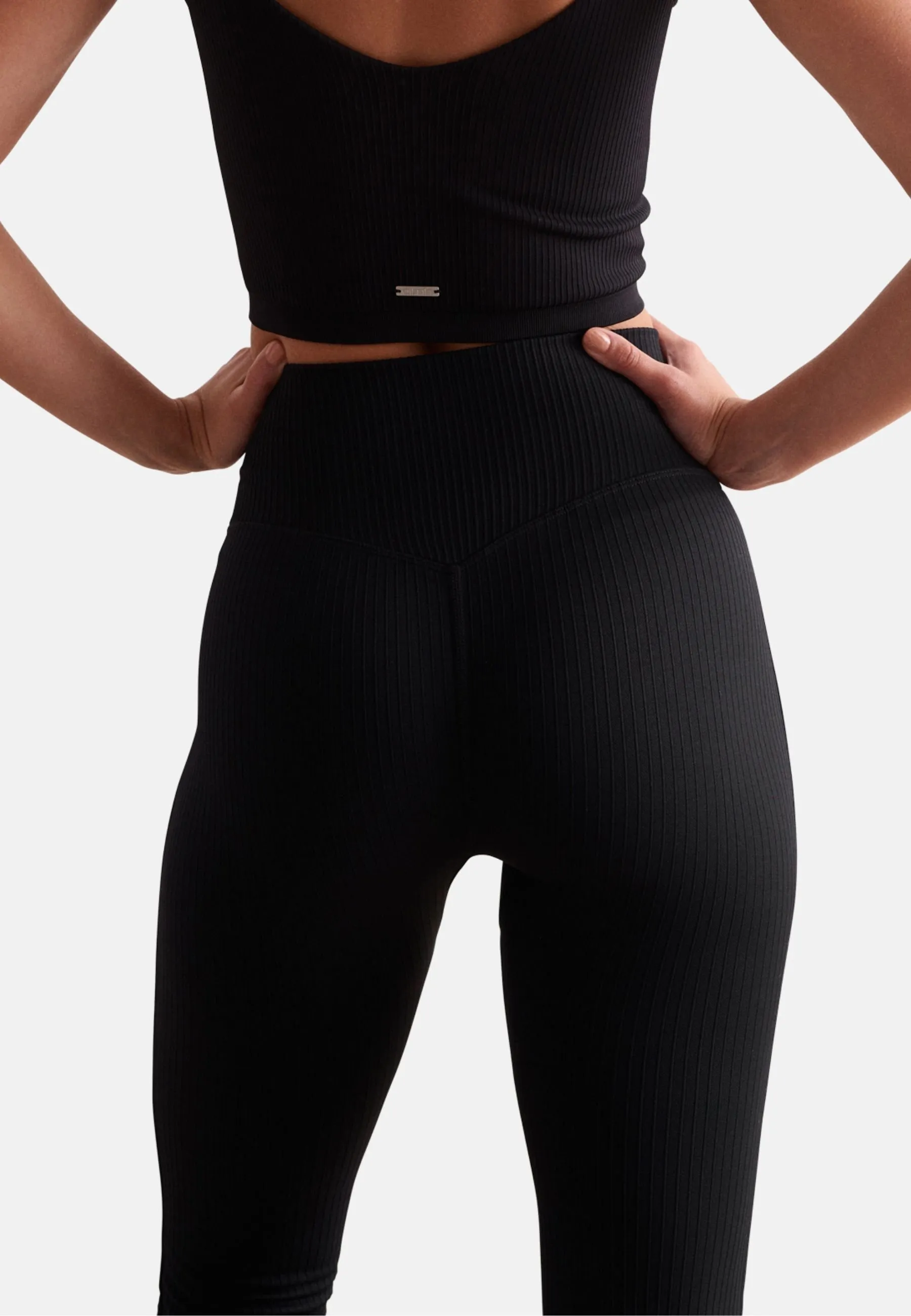 RIBBED SEAMLESS FLARE - Collant