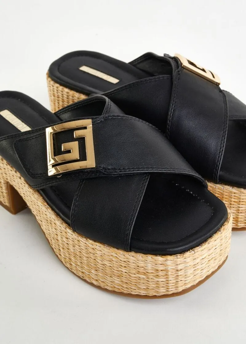 Sabot platform con logo in metallo