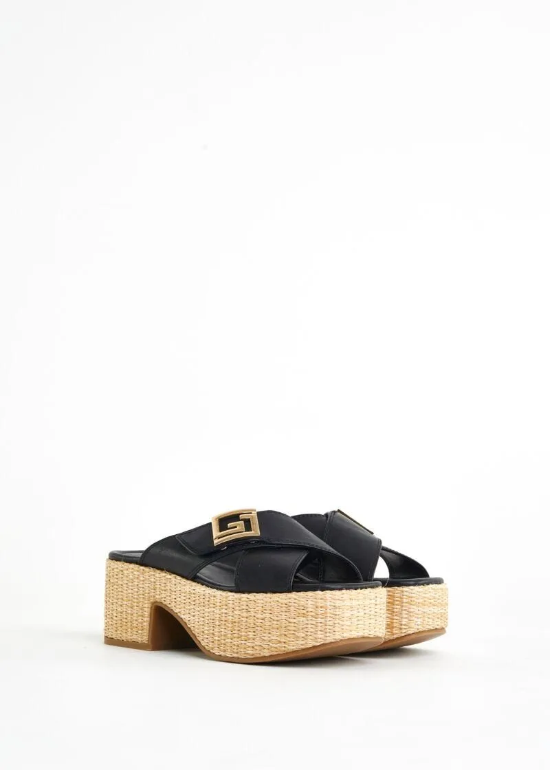 Sabot platform con logo in metallo