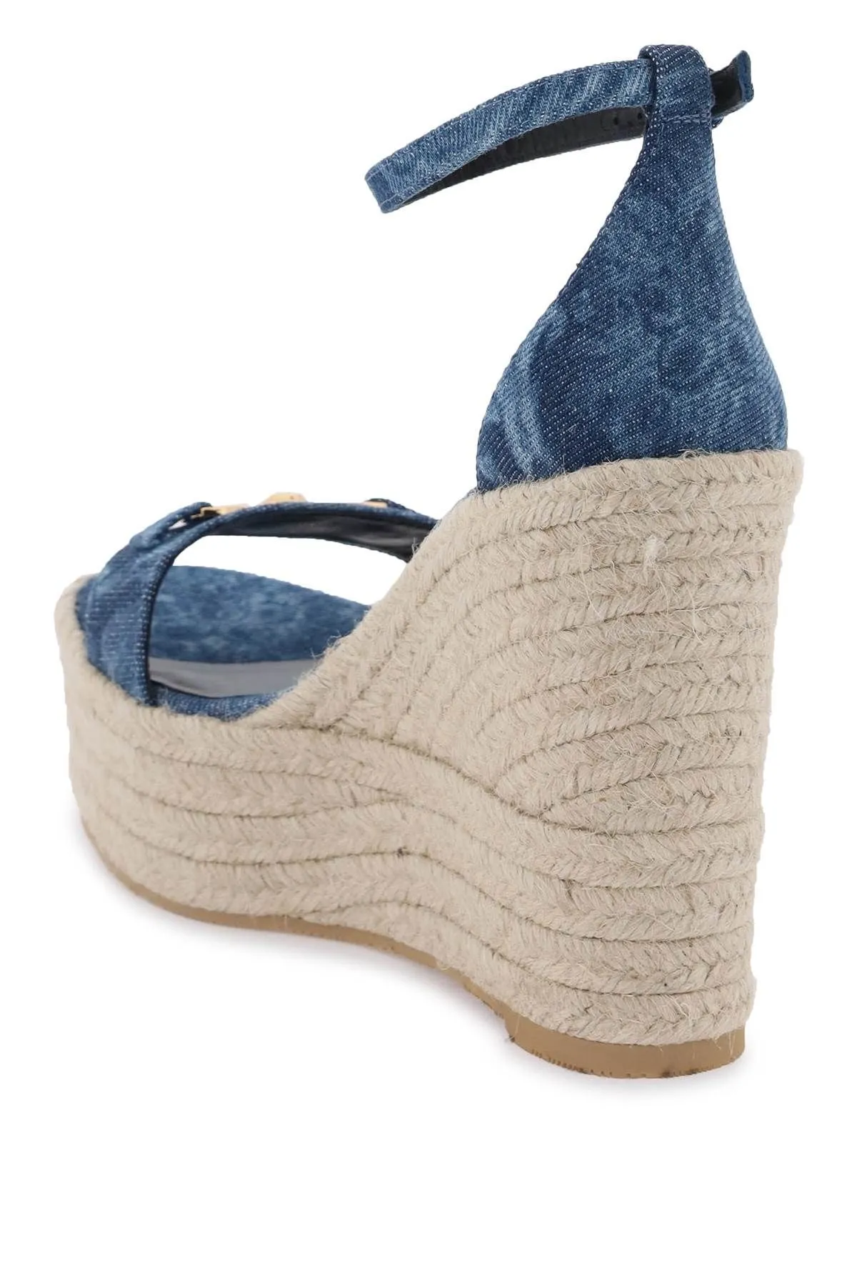 Sandali con zeppa Barocco in denim