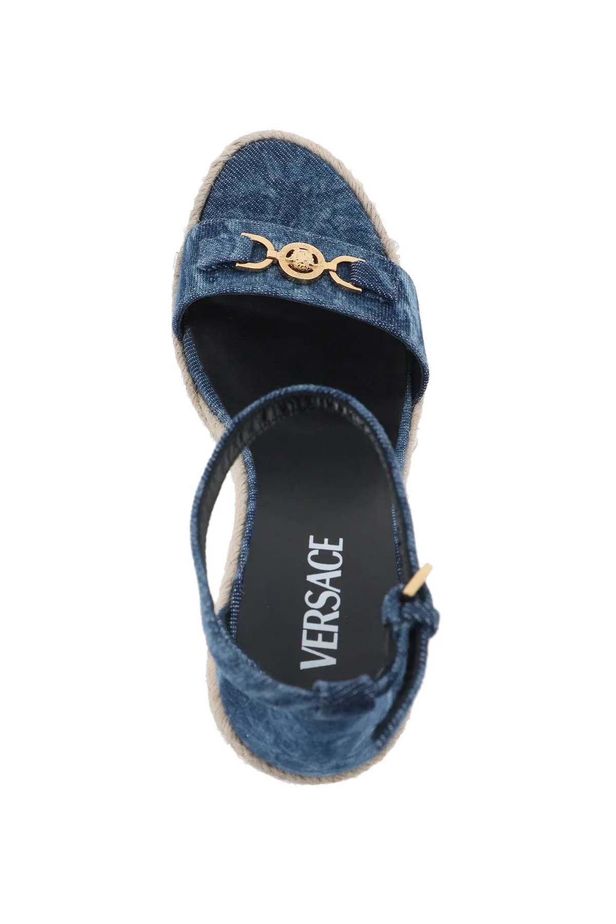 Sandali con zeppa Barocco in denim