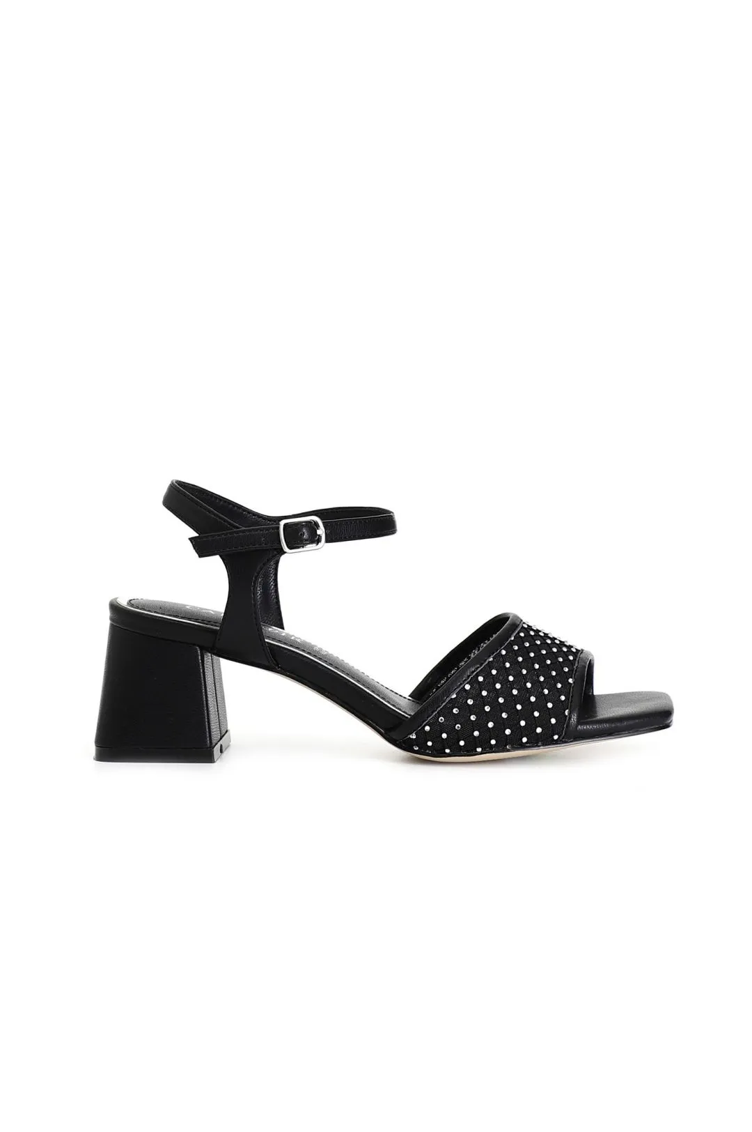 sandali gilda con retina strass nero