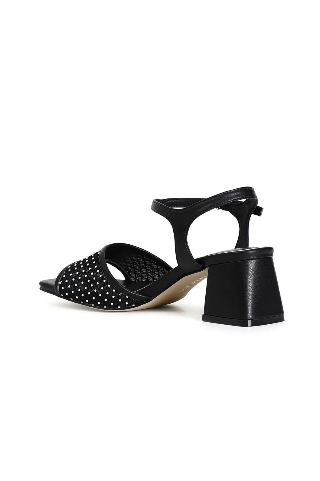sandali gilda con retina strass nero