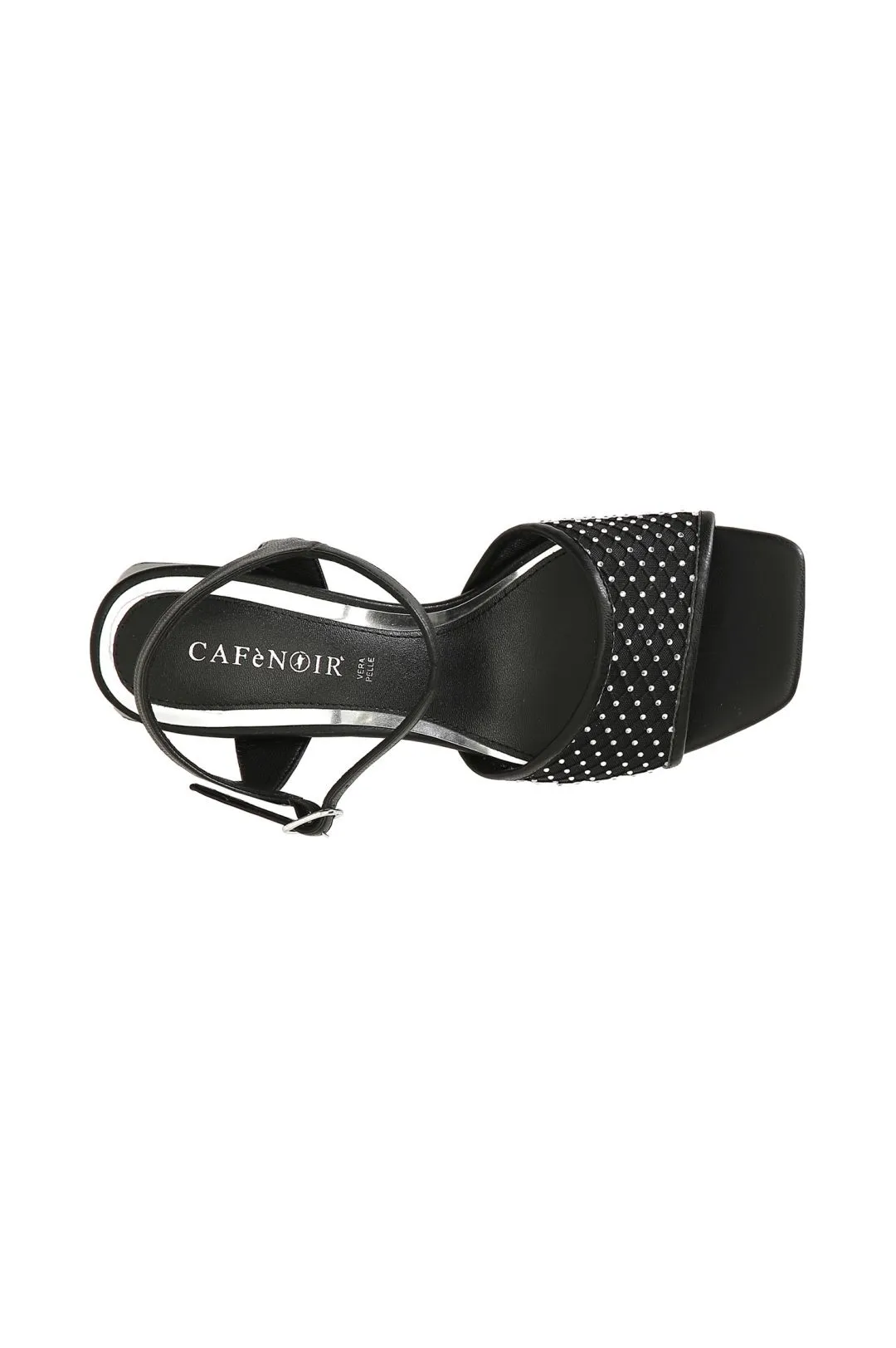 sandali gilda con retina strass nero