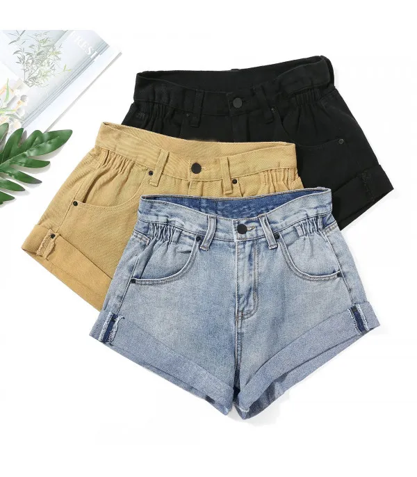 Shorts denim a caramella