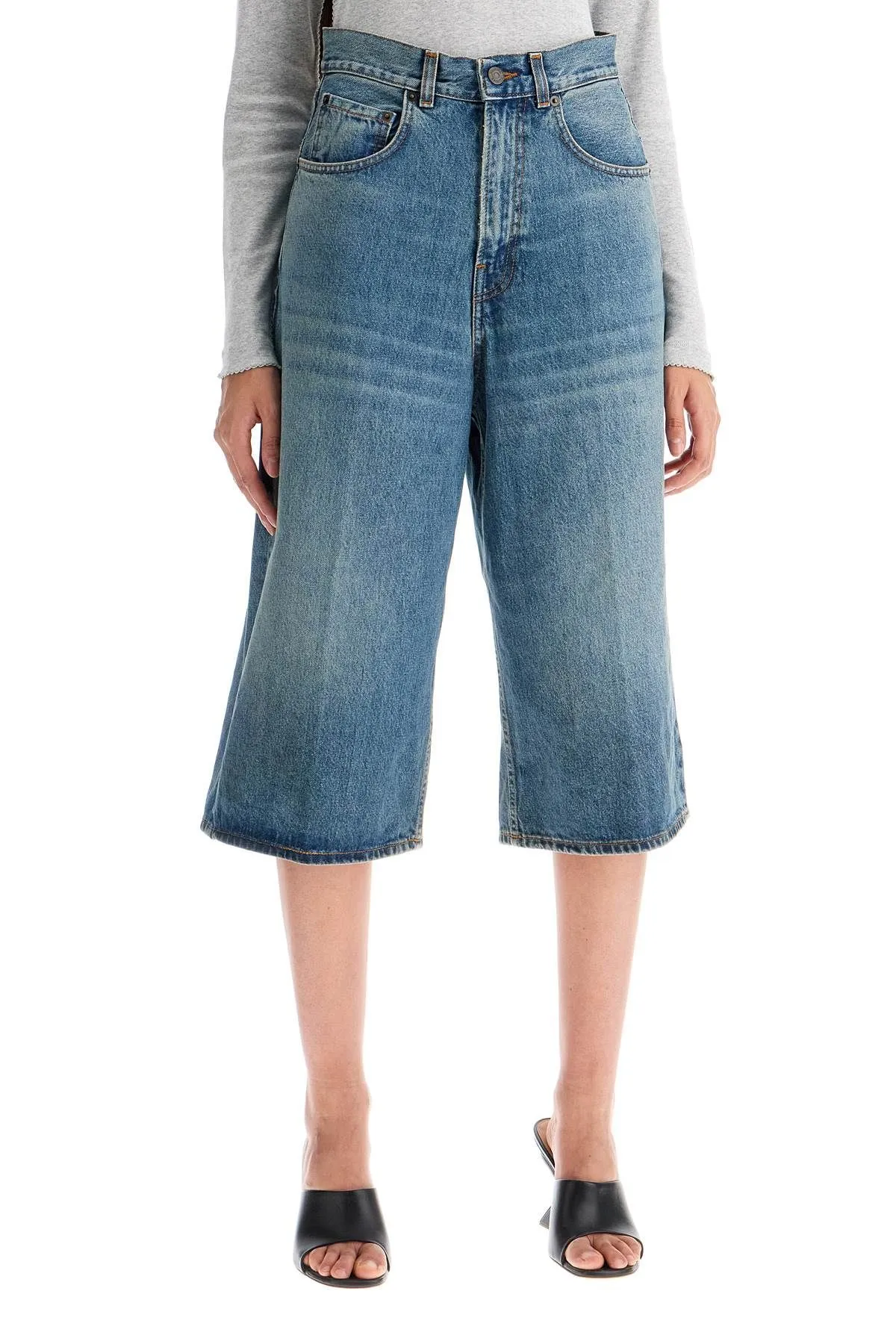 Shorts in denim al ginocchio