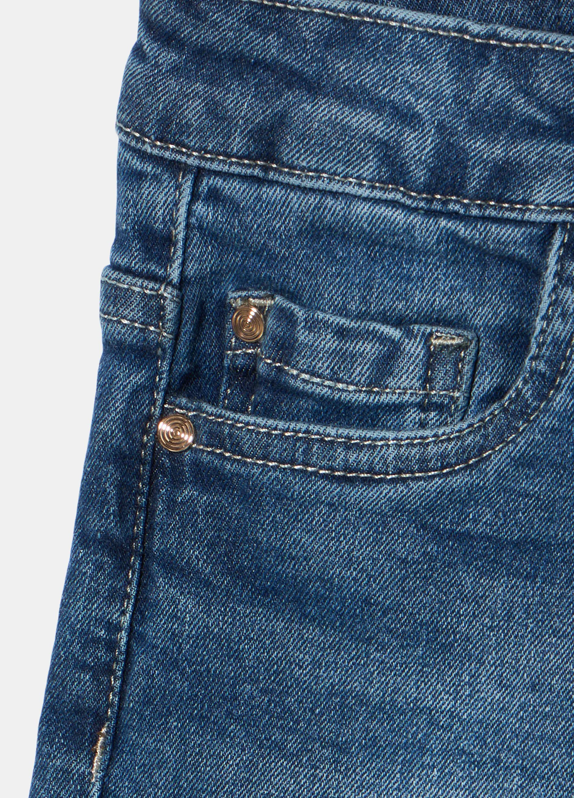 Shorts in denim con pizzo ragazza