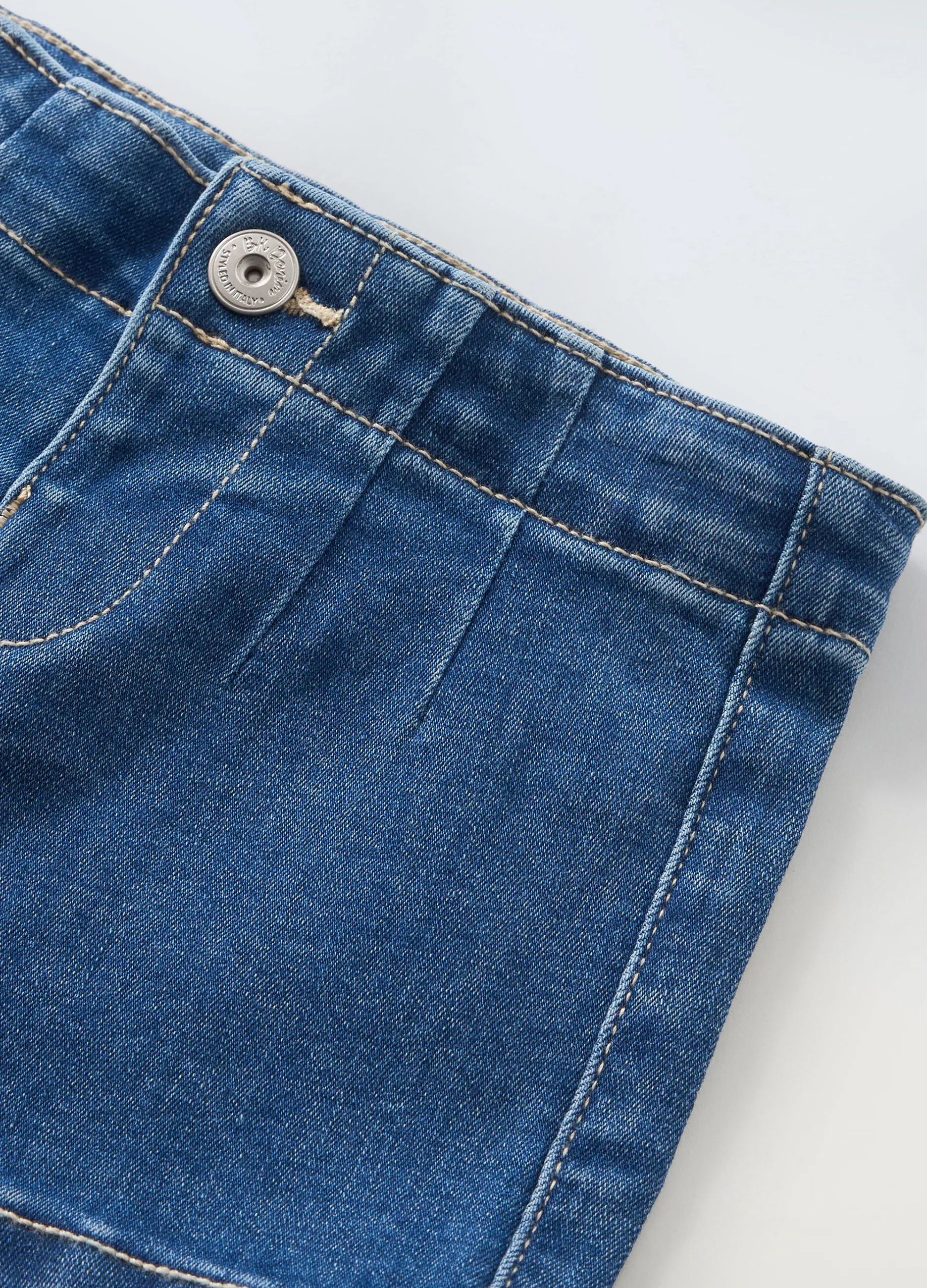Shorts in denim di misto cotone neonata