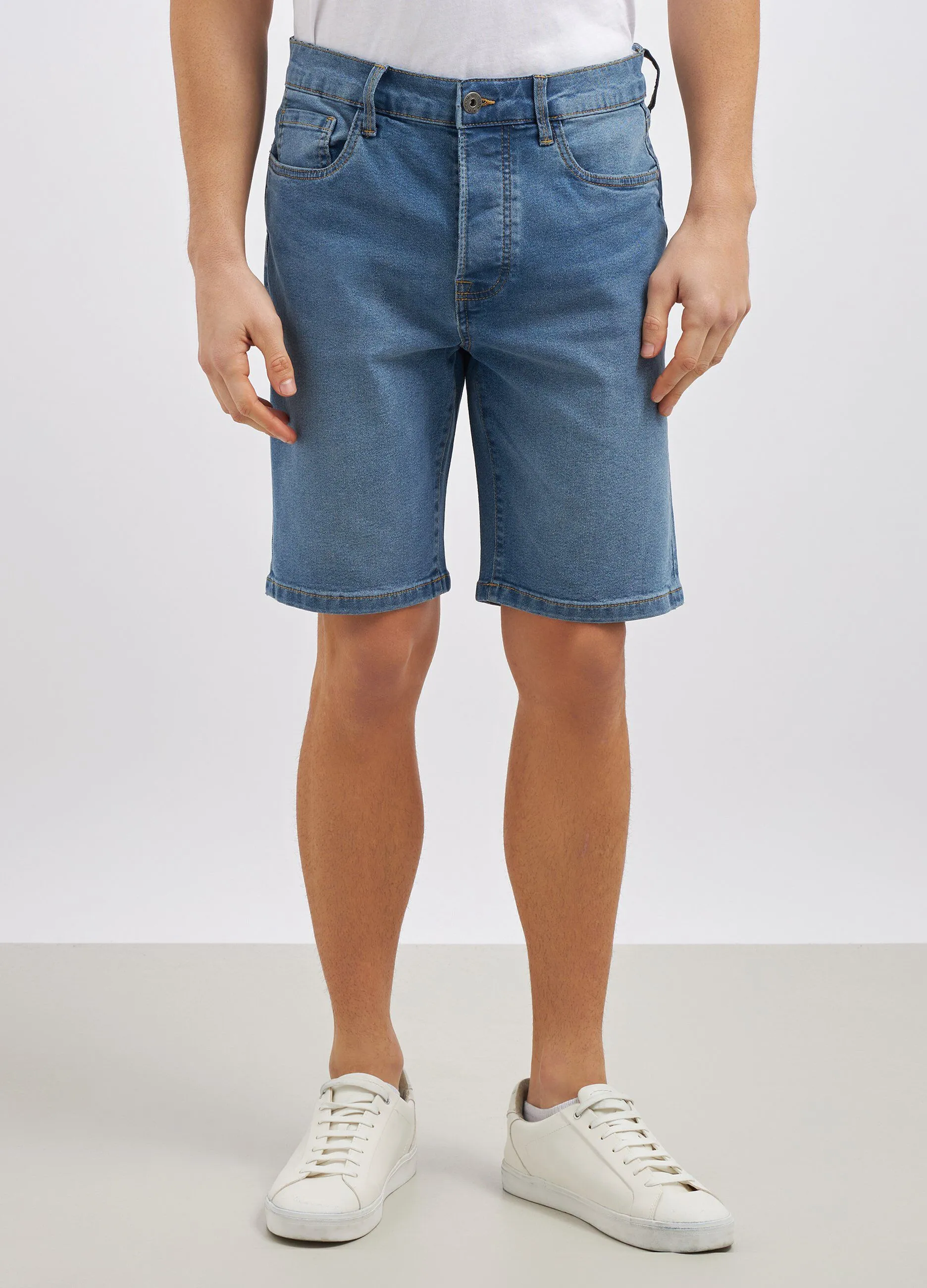 Shorts in denim di misto cotone uomo