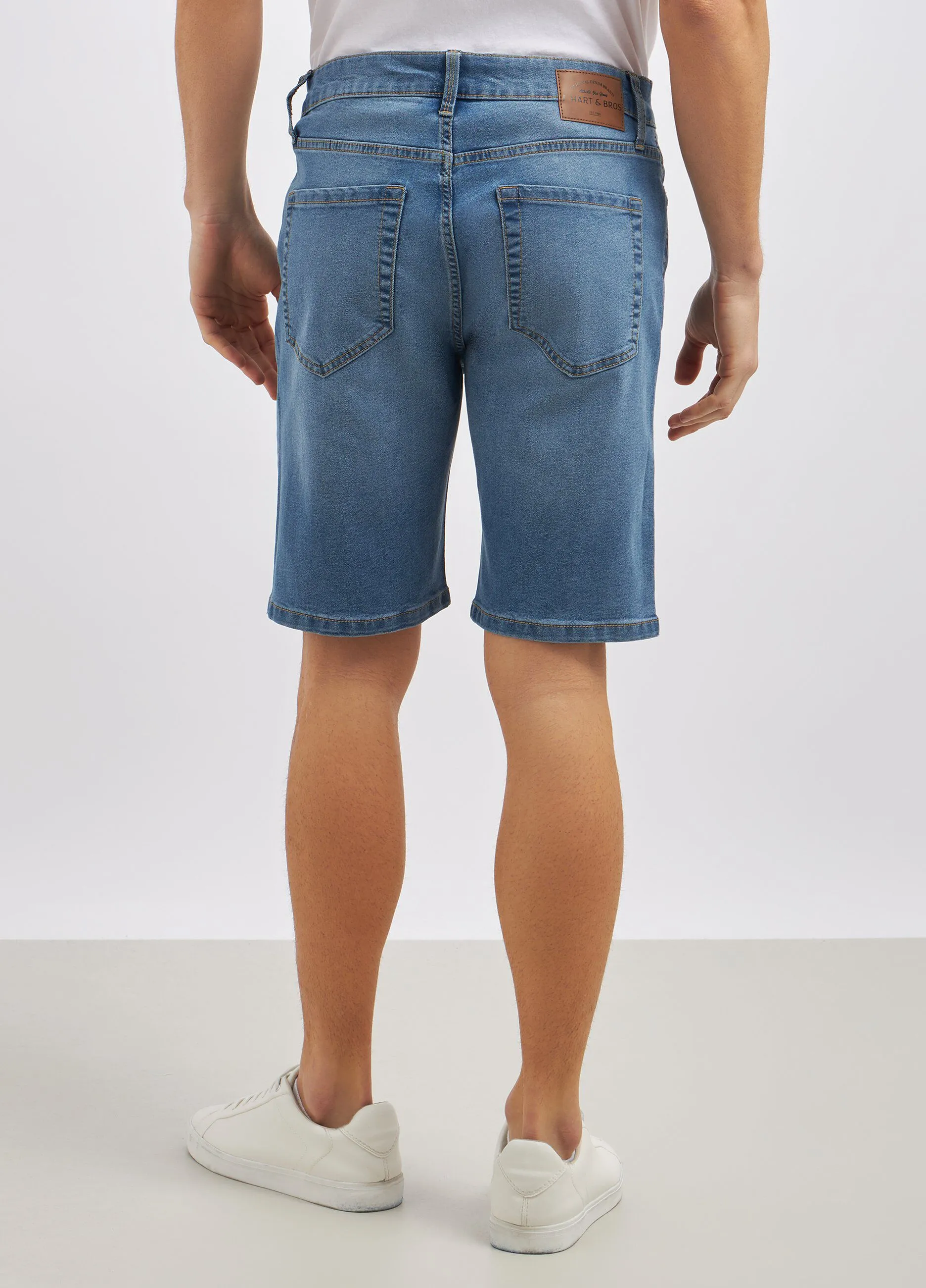 Shorts in denim di misto cotone uomo