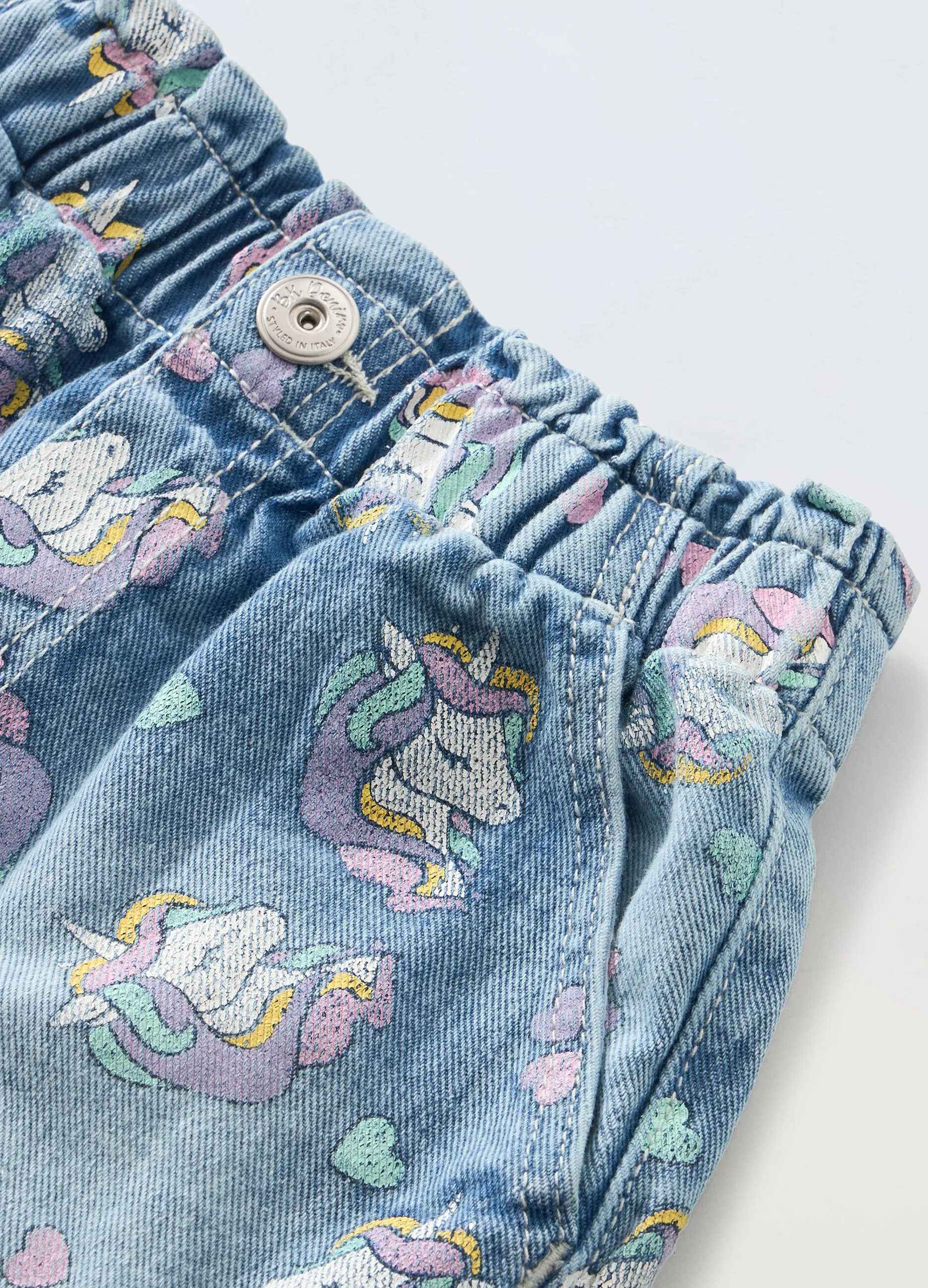 Shorts in denim di puro cotone bambina