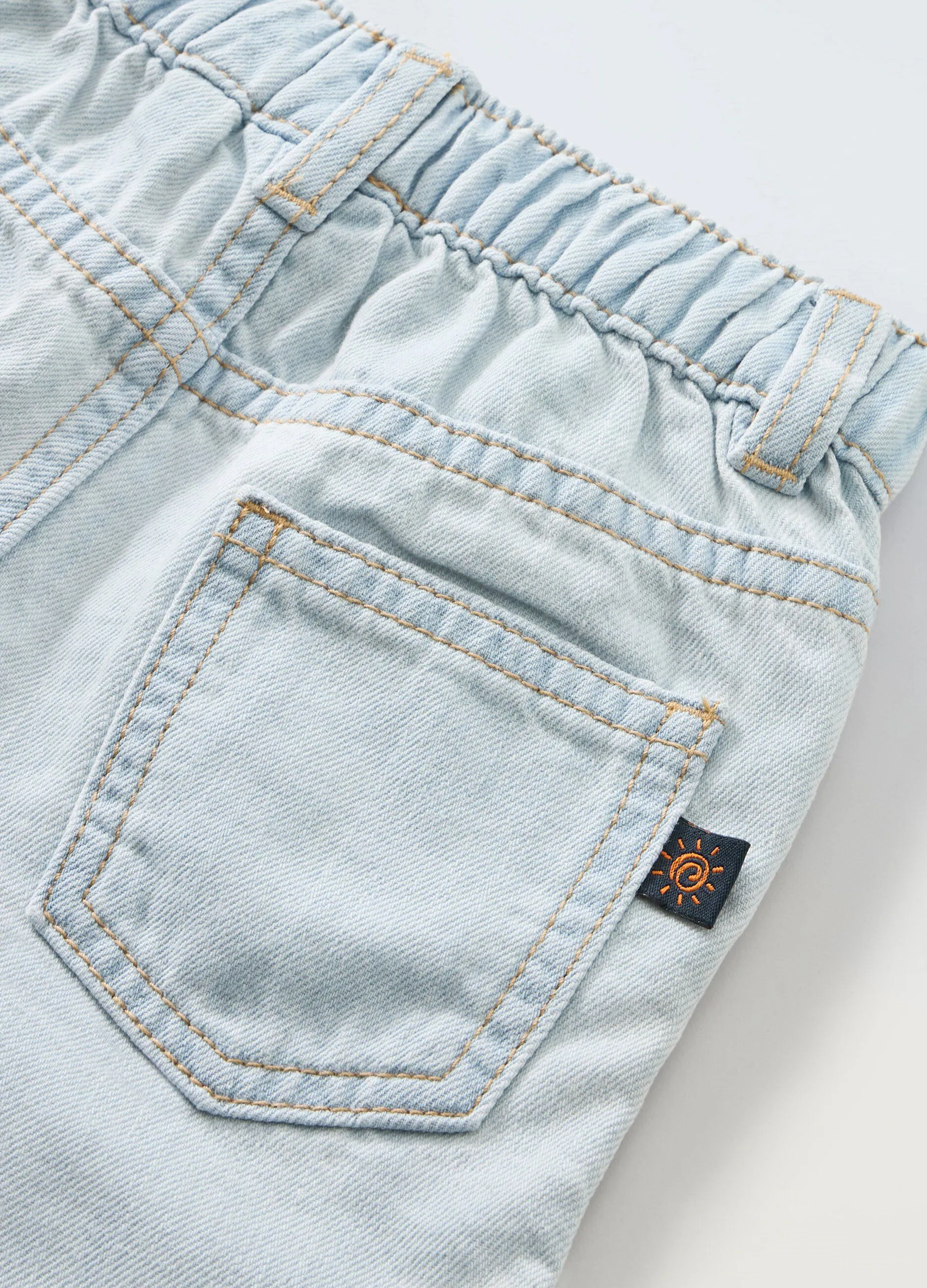 Shorts in denim di puro cotone neonato